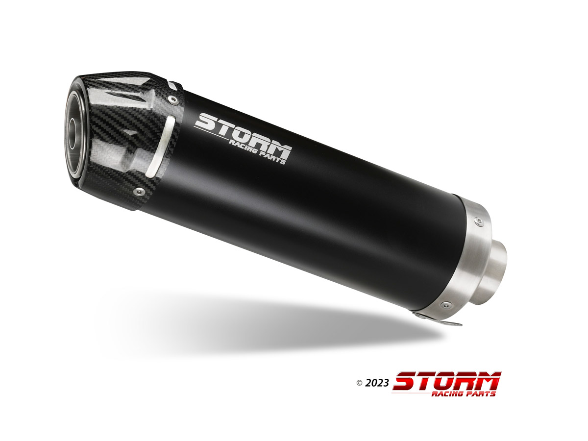 KTM RC 125 Exhaust Storm Gp Black stainless steel with Carbon cap KT.019.LXSBC