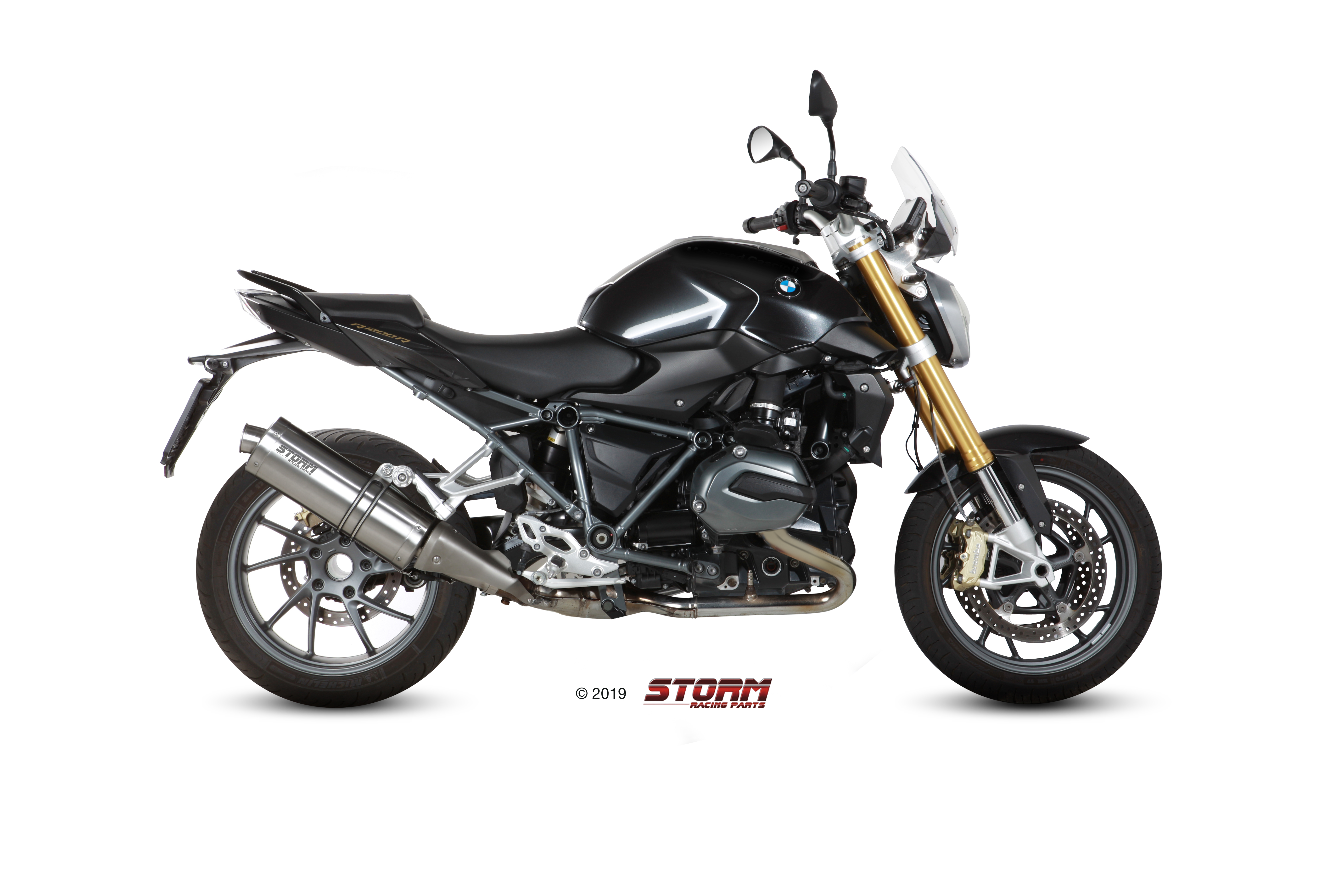 BMW R 1200 R / RS Exhaust Storm Oval Stainless steel B.026.LX2