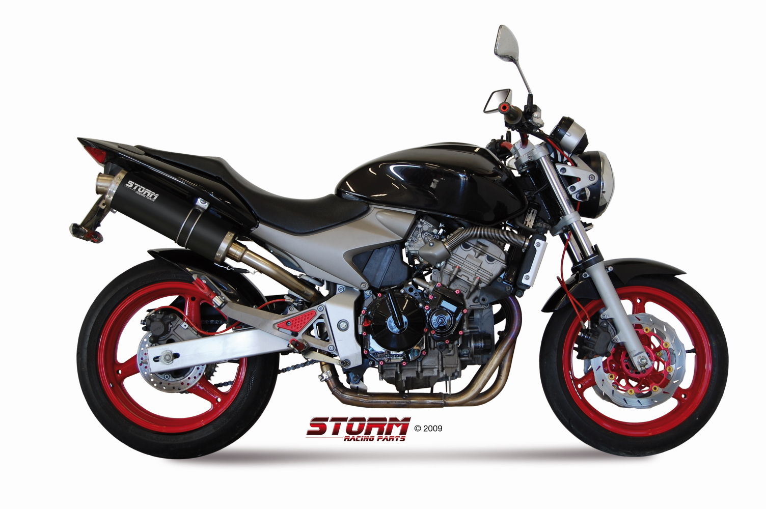 Scarico HONDA HORNET 600 Storm Oval Inox Nero H.020.LX1B