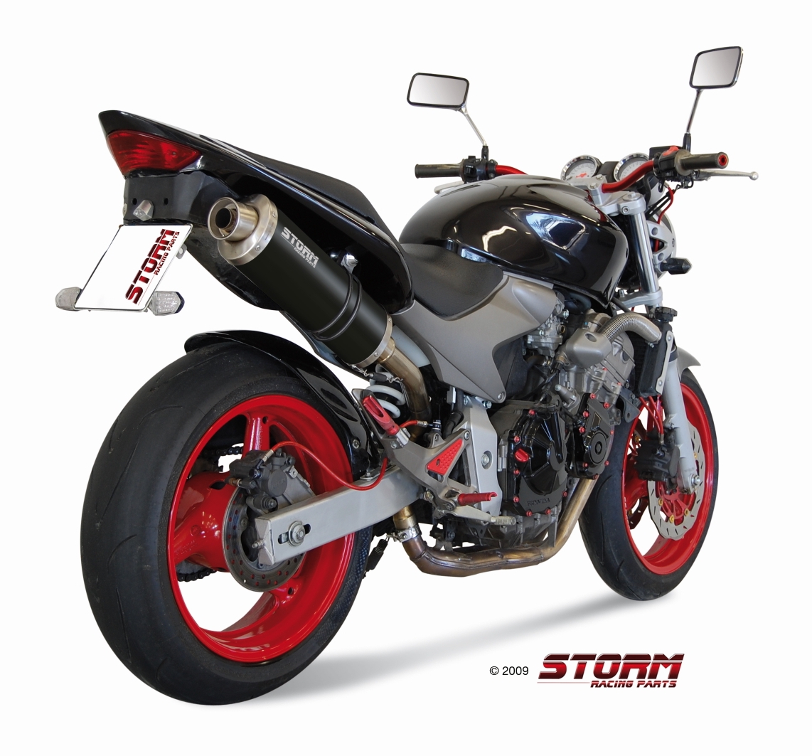 Scarico HONDA HORNET 600 Storm Oval Inox Nero H.020.LX1B