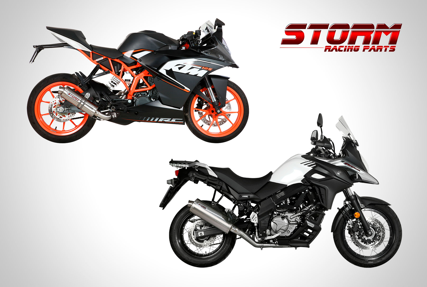 Scarico Storm per Suzuki V-Strom 650 e KTM RC 125