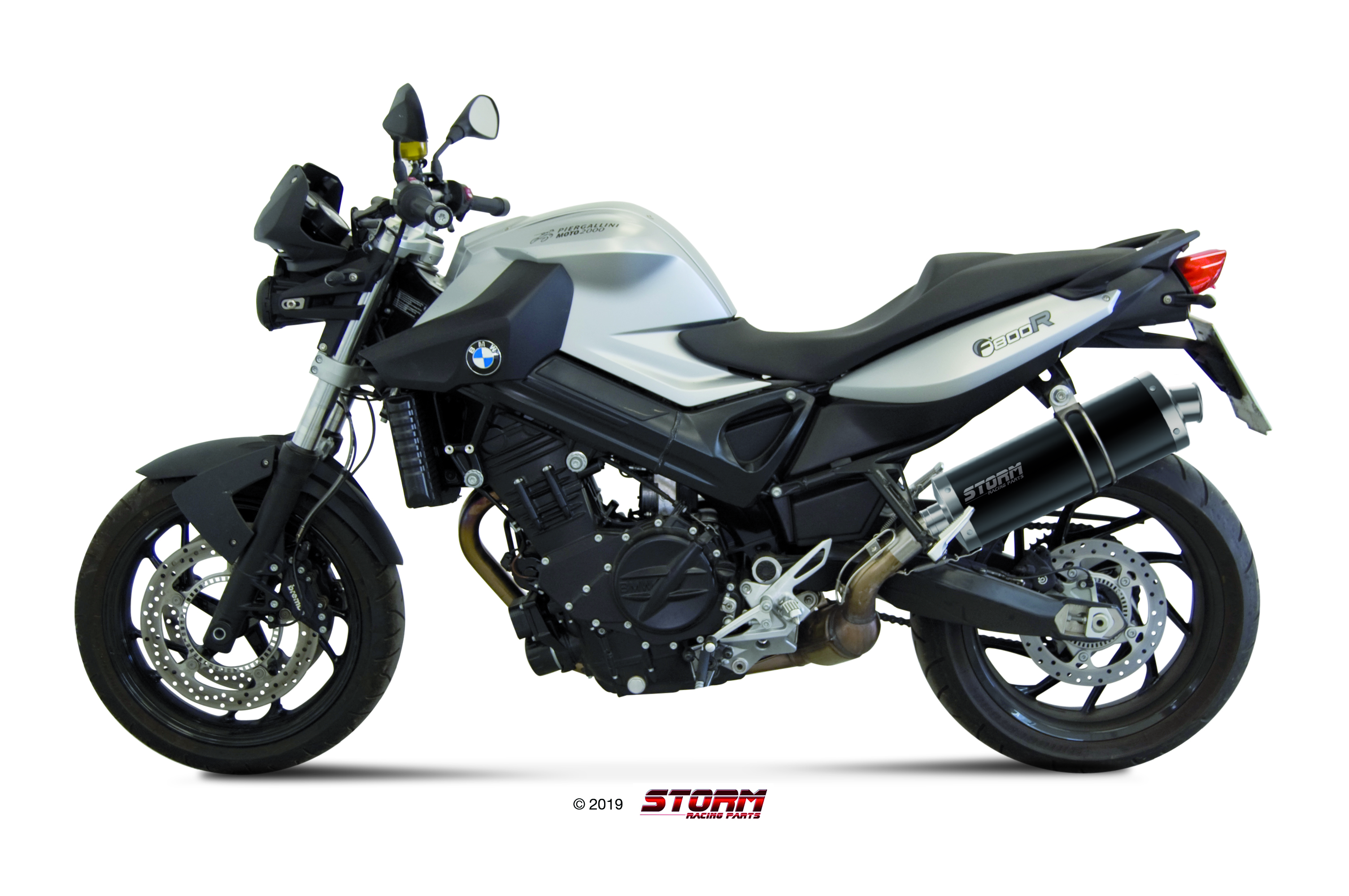 Scarico BMW F 800 R / GT Storm Oval Inox Nero B.008.LX2B