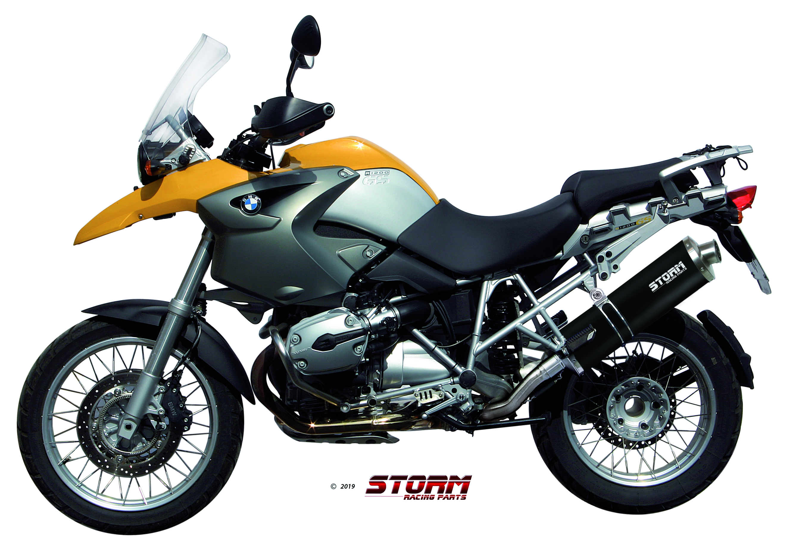 Scarico BMW R 1200 GS / ADVENTURE Storm Oval Inox Nero B.002.LX2B