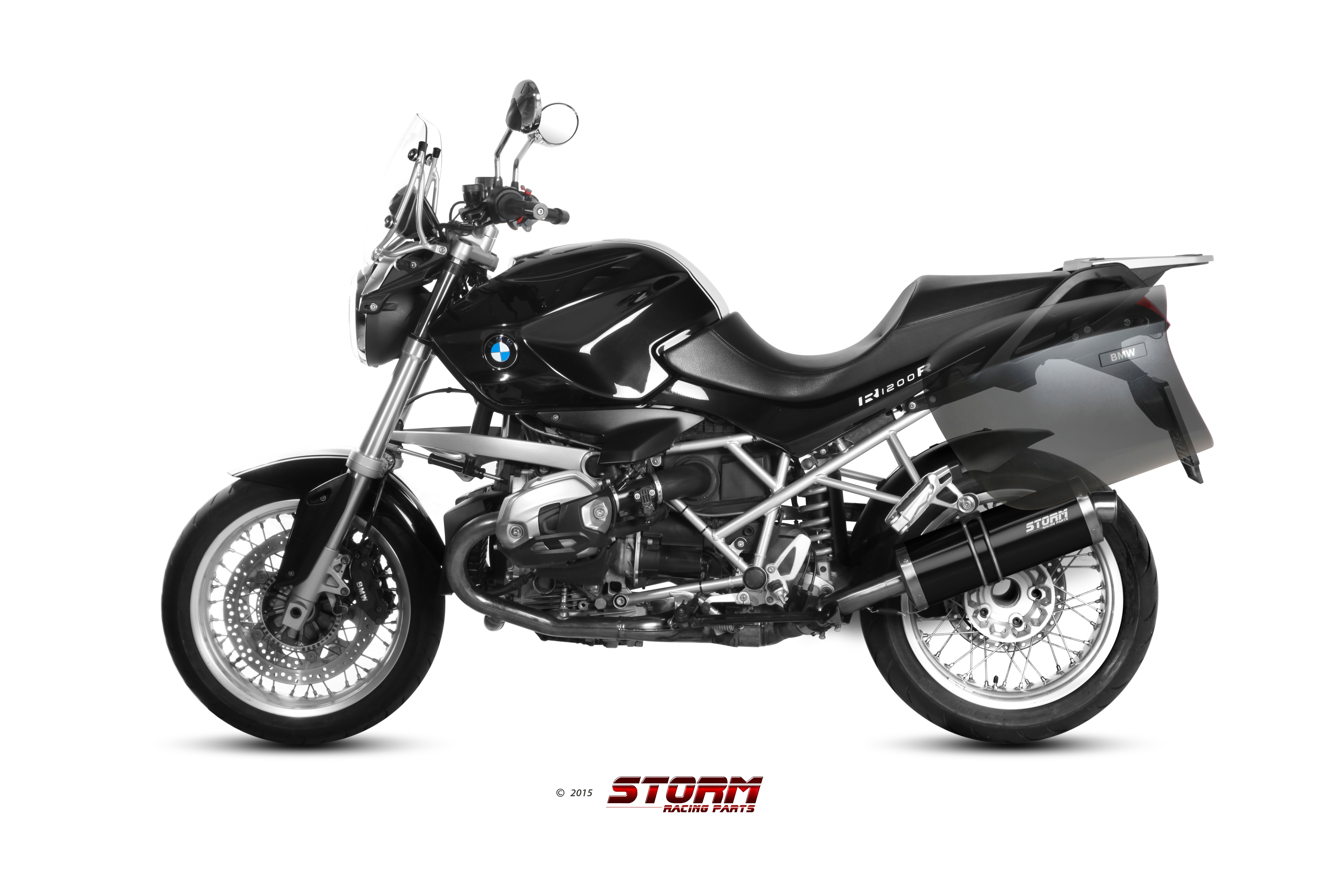 Scarico BMW R 1200 R Storm Oval Inox Nero B.028.LX2B