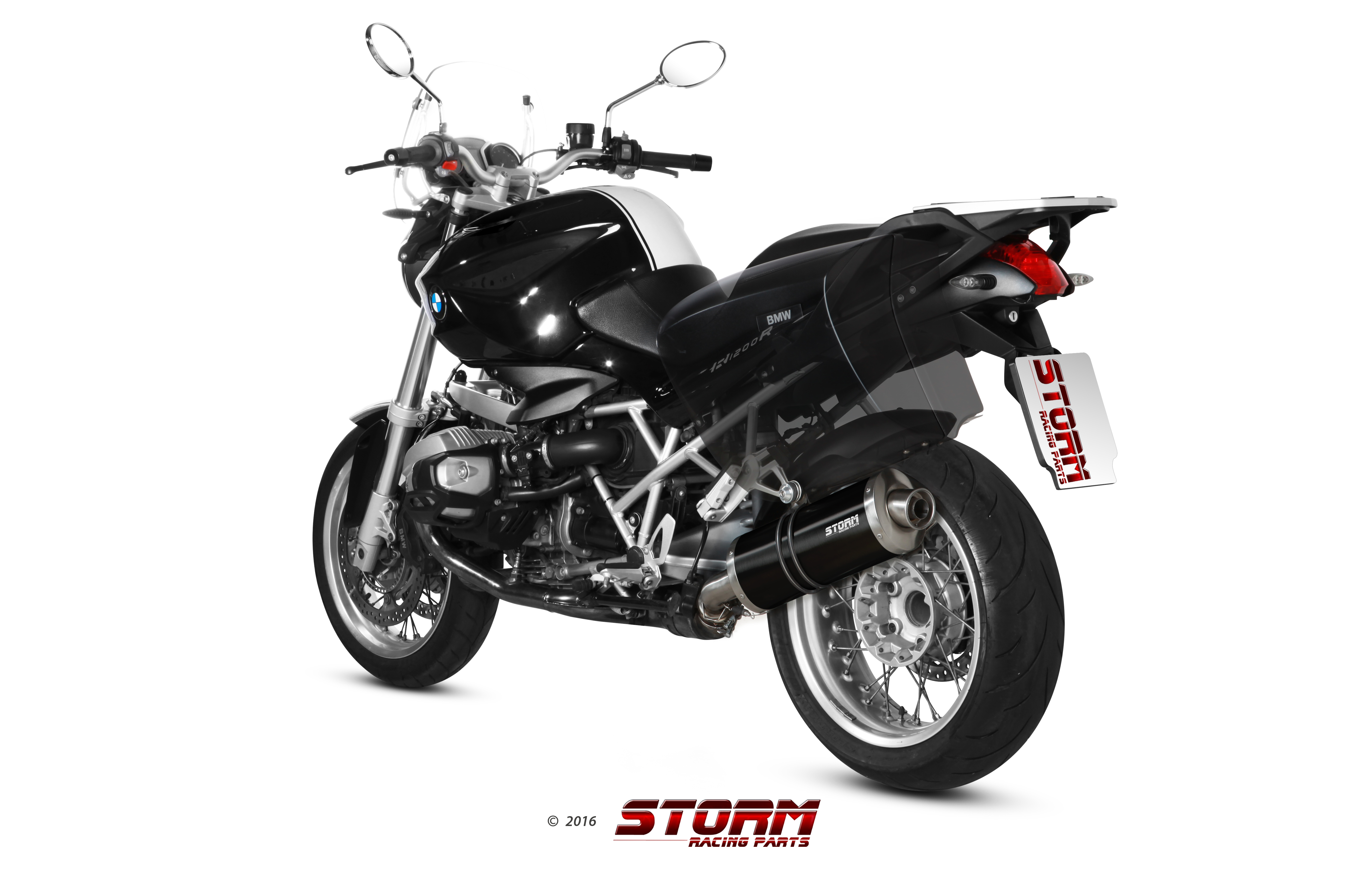 Scarico BMW R 1200 R Storm Oval Inox Nero B.028.LX2B