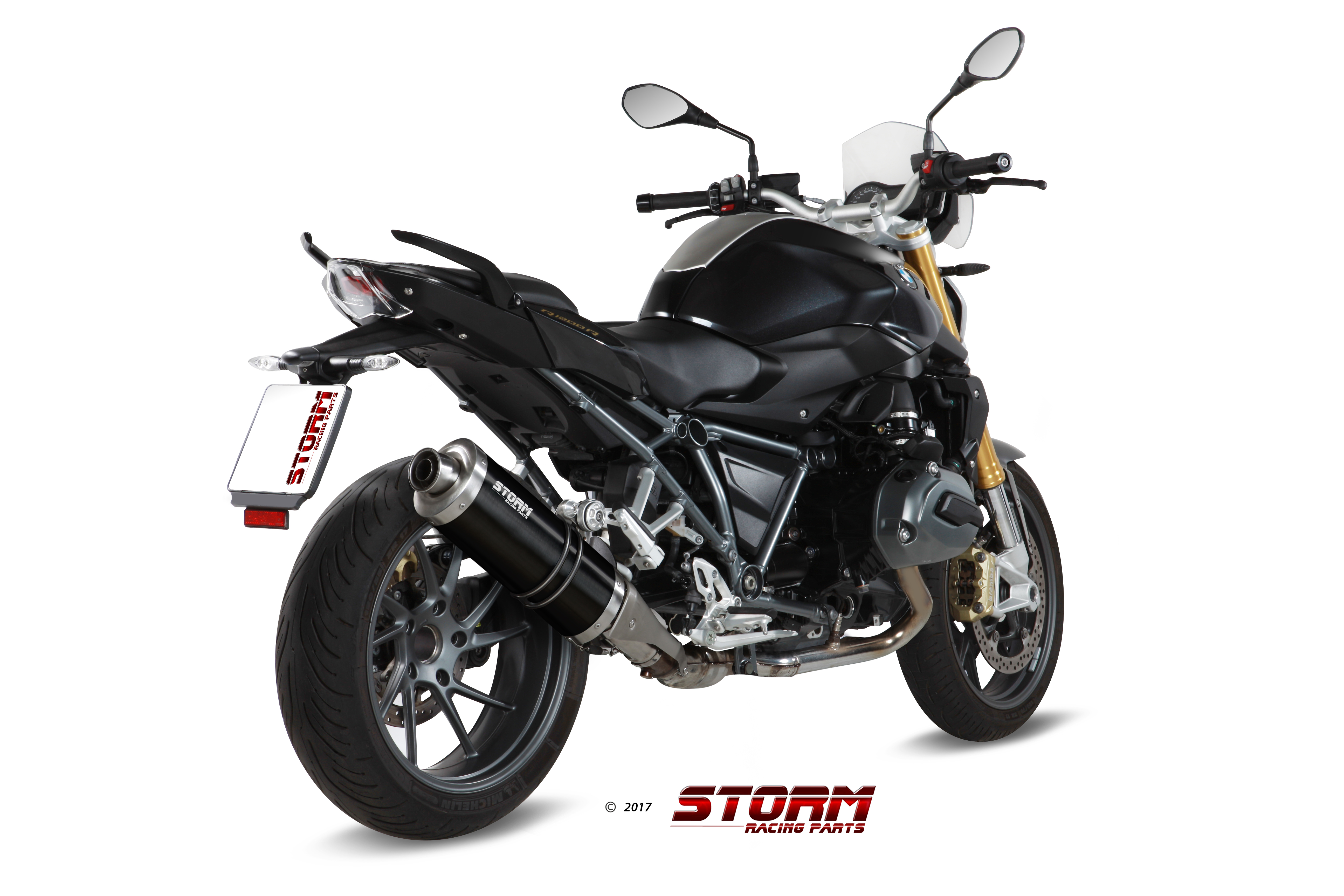 Scarico BMW R 1200 R Storm Oval Inox Nero B.026.LX2B