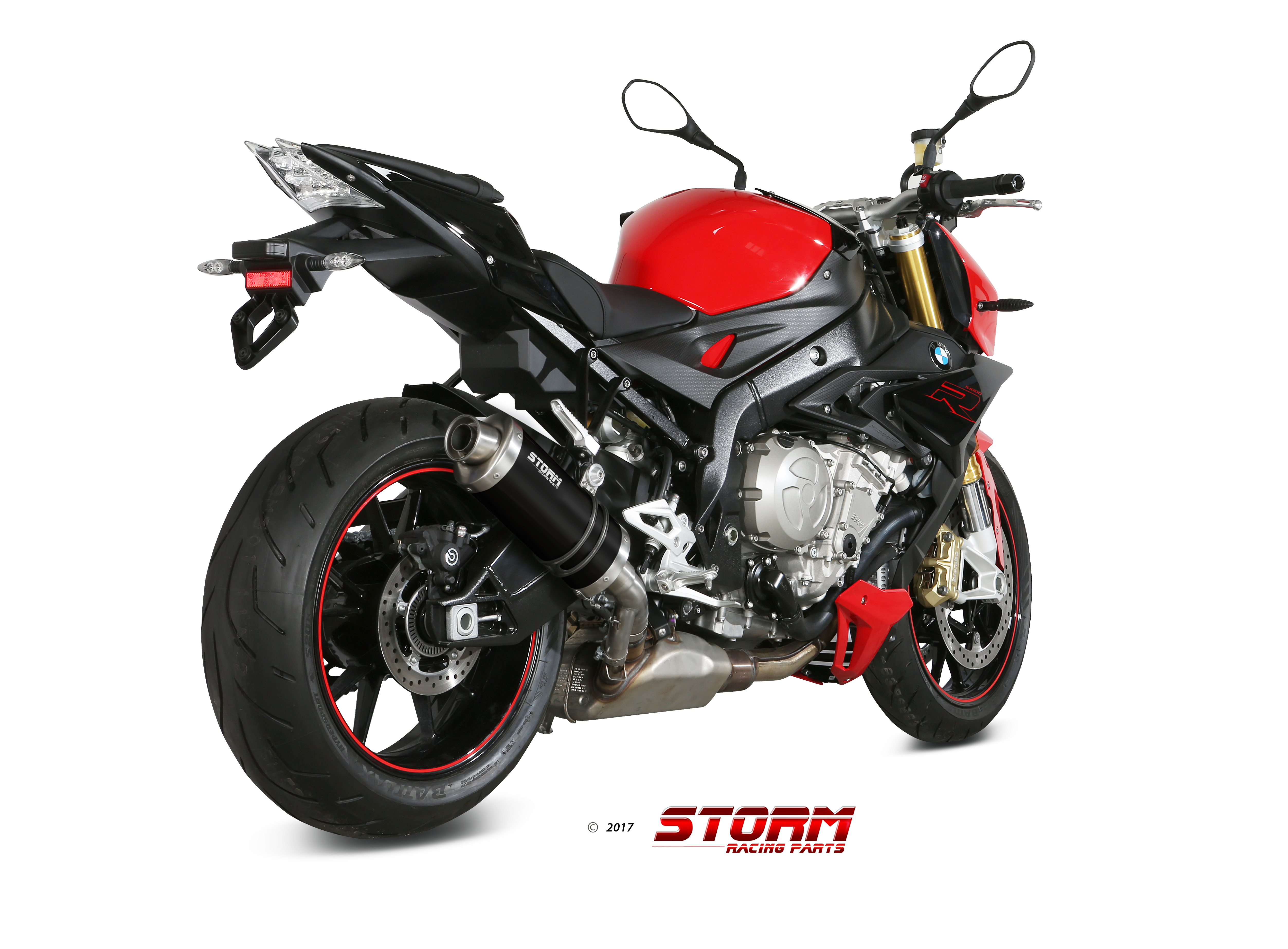 BMW S 1000 R Exhaust Storm Oval Black stainless steel B.030.LX1B