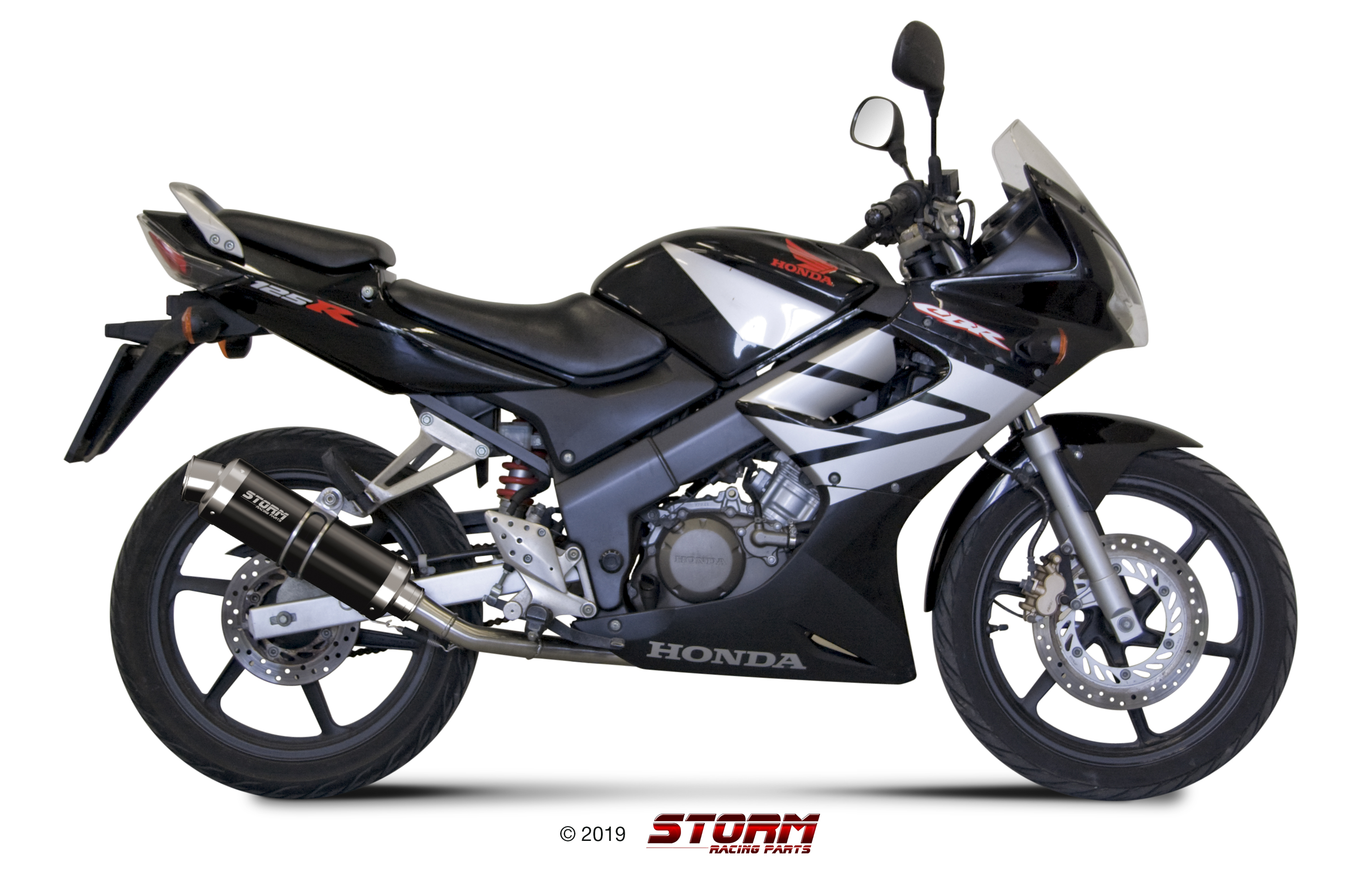 HONDA CBR 125 R Exhaust Storm Gp Black stainless steel H.043.LXSB