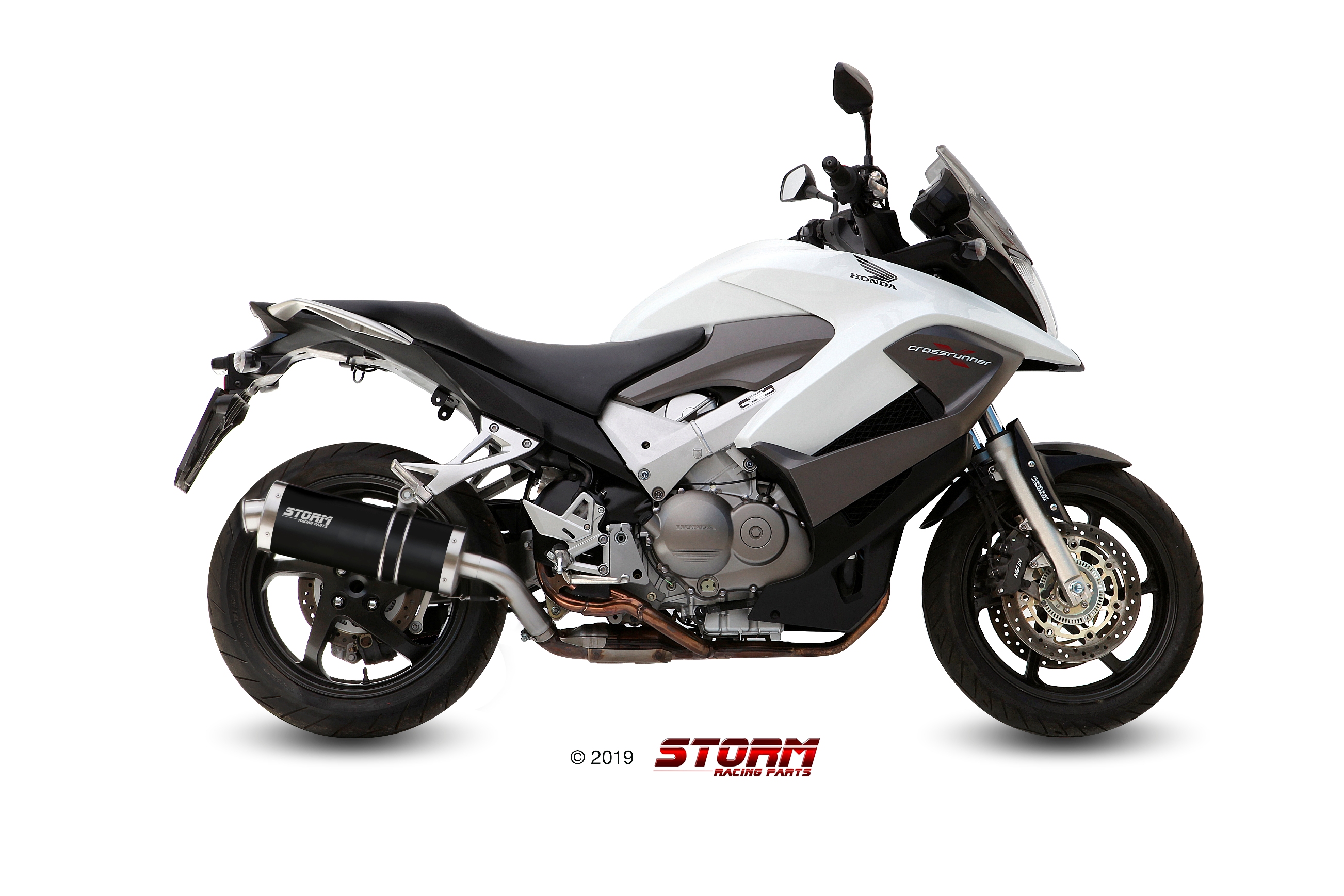 Scarico HONDA CROSSRUNNER Storm Oval Inox Nero H.053.LX2B