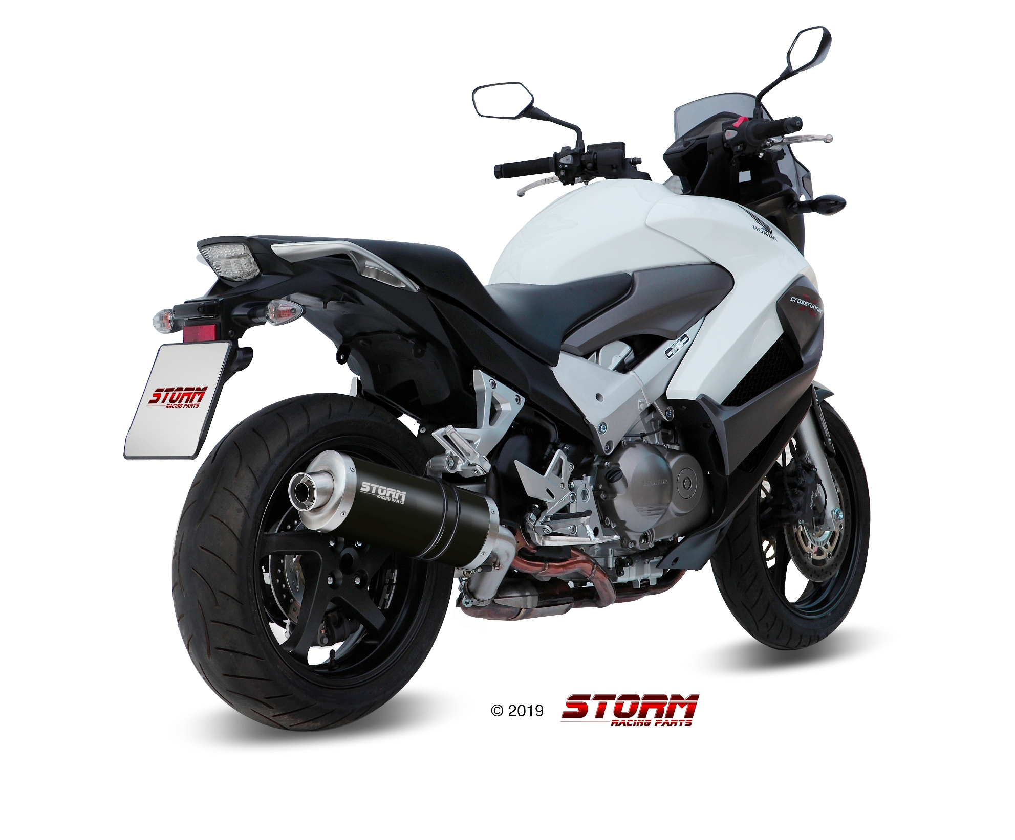 Scarico HONDA CROSSRUNNER Storm Oval Inox Nero H.053.LX2B