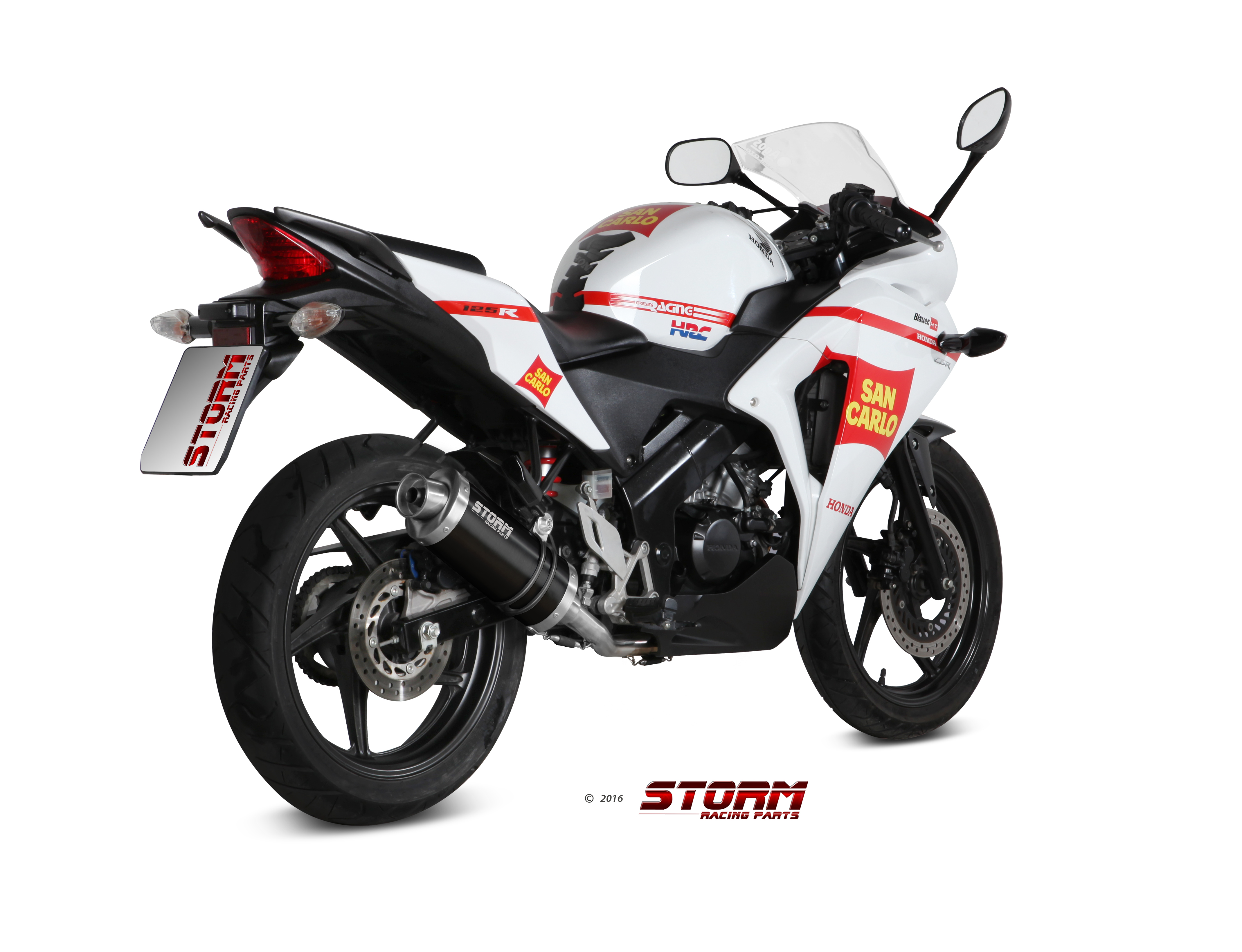 Scarico Honda CBR 125 R Storm Oval Inox negro H.060.LX1B