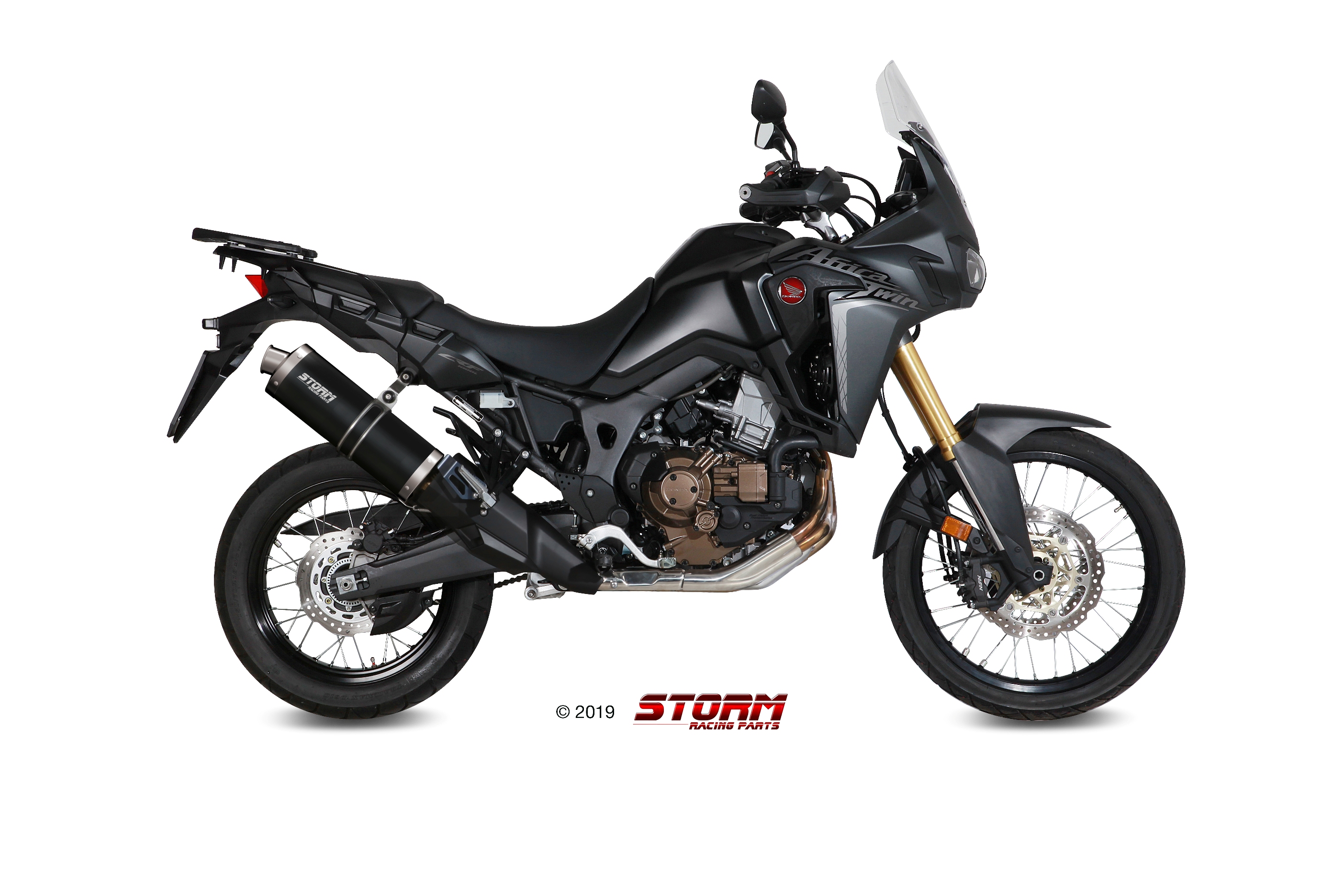 HONDA CRF 1000 L AFRICA TWIN Exhaust Storm Oval Black stainless steel H.059.LX2B