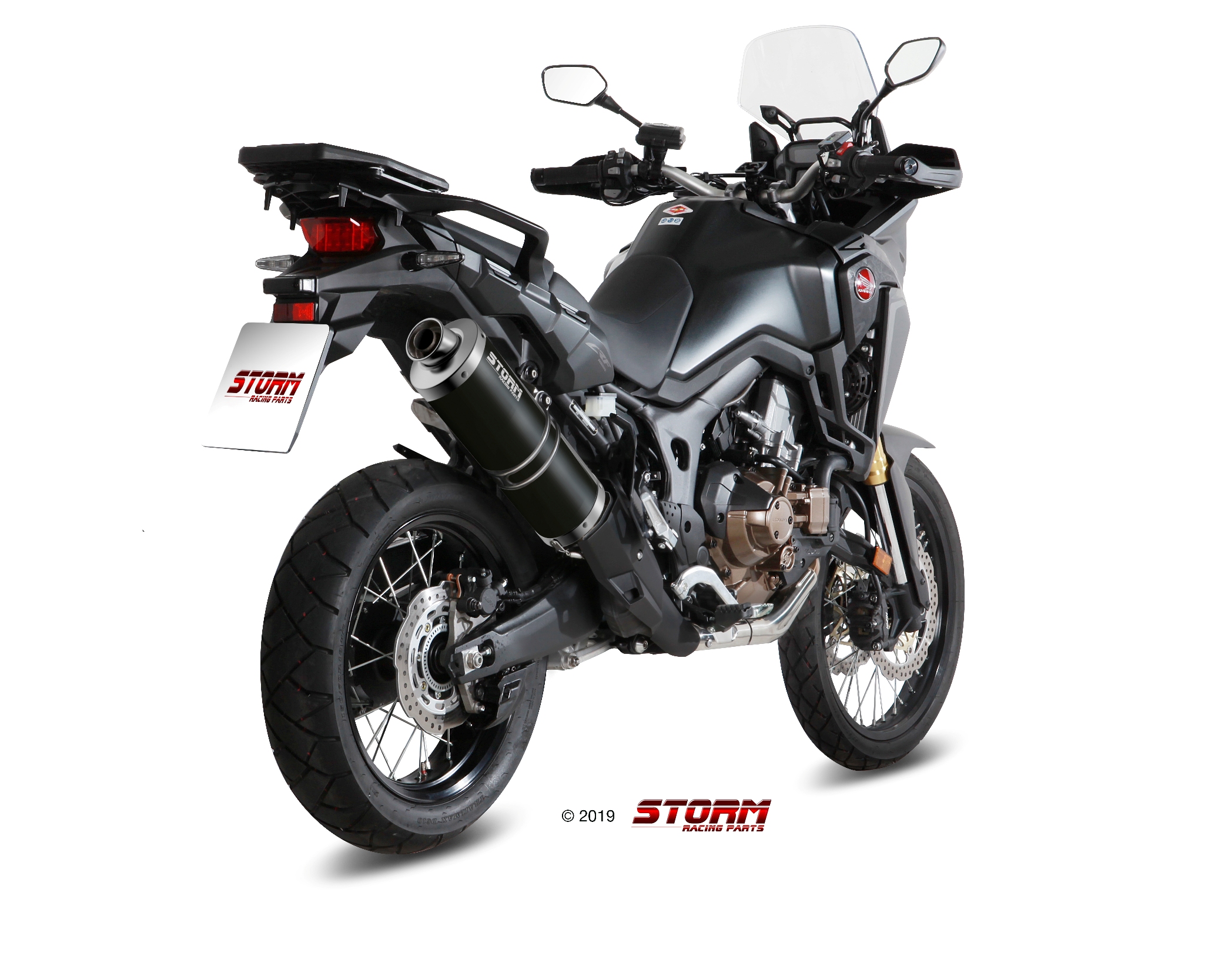 HONDA CRF 1000 L AFRICA TWIN Exhaust Storm Oval Black