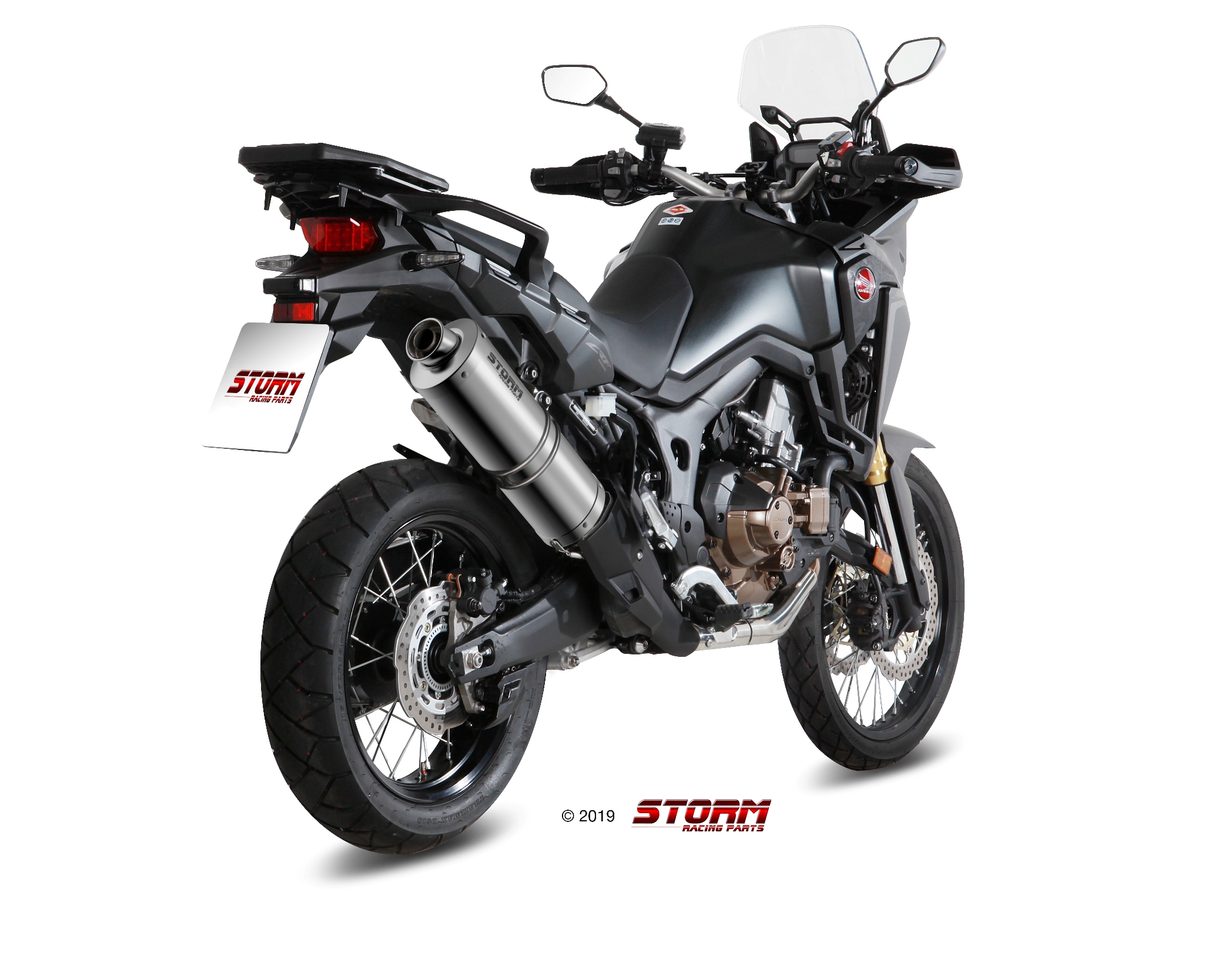 Scarico HONDA CRF 1000 L AFRICA TWIN Storm Oval Inox H.059.LX2