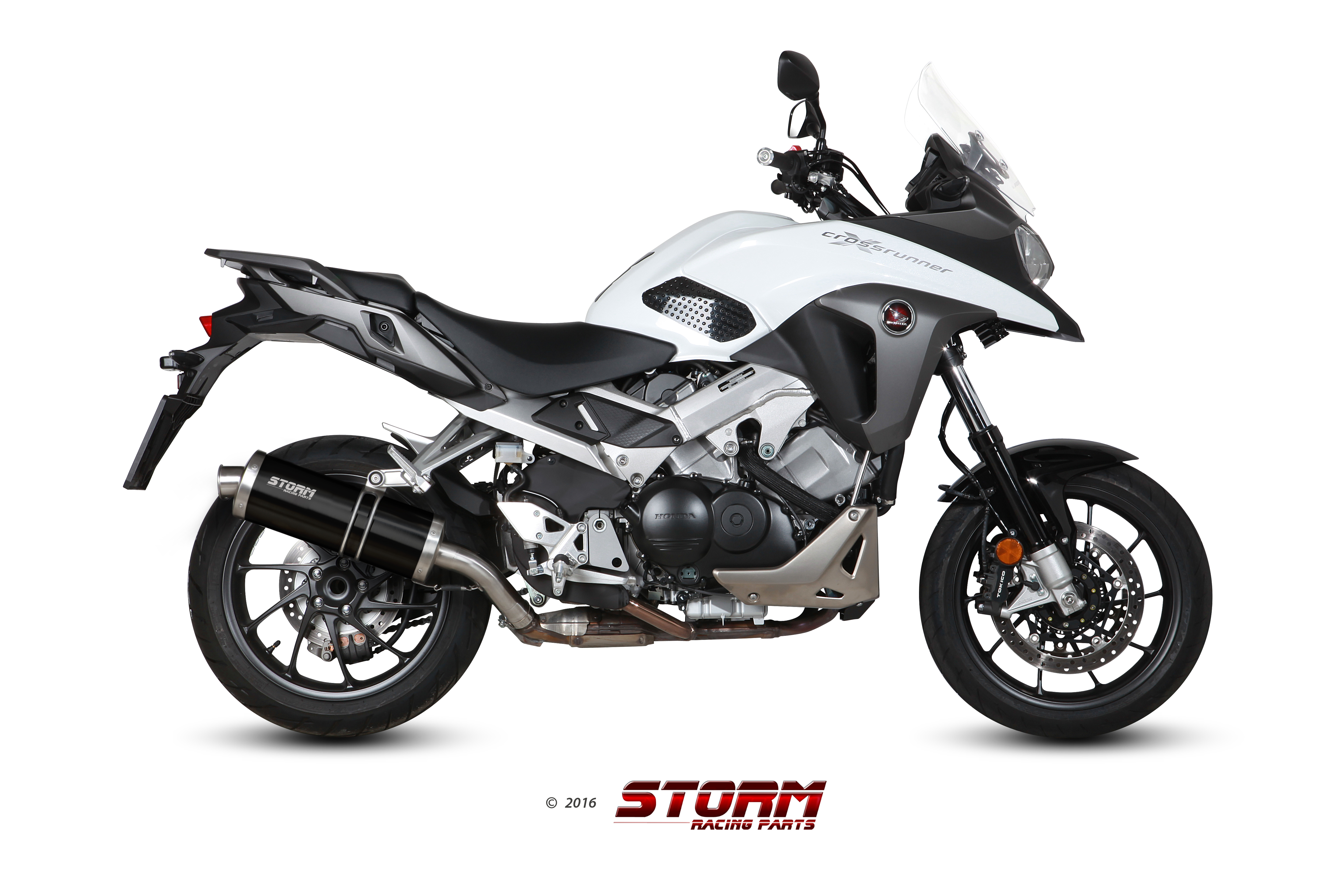 Scarico HONDA CROSSRUNNER Storm Oval Inox Nero H.058.LX2B