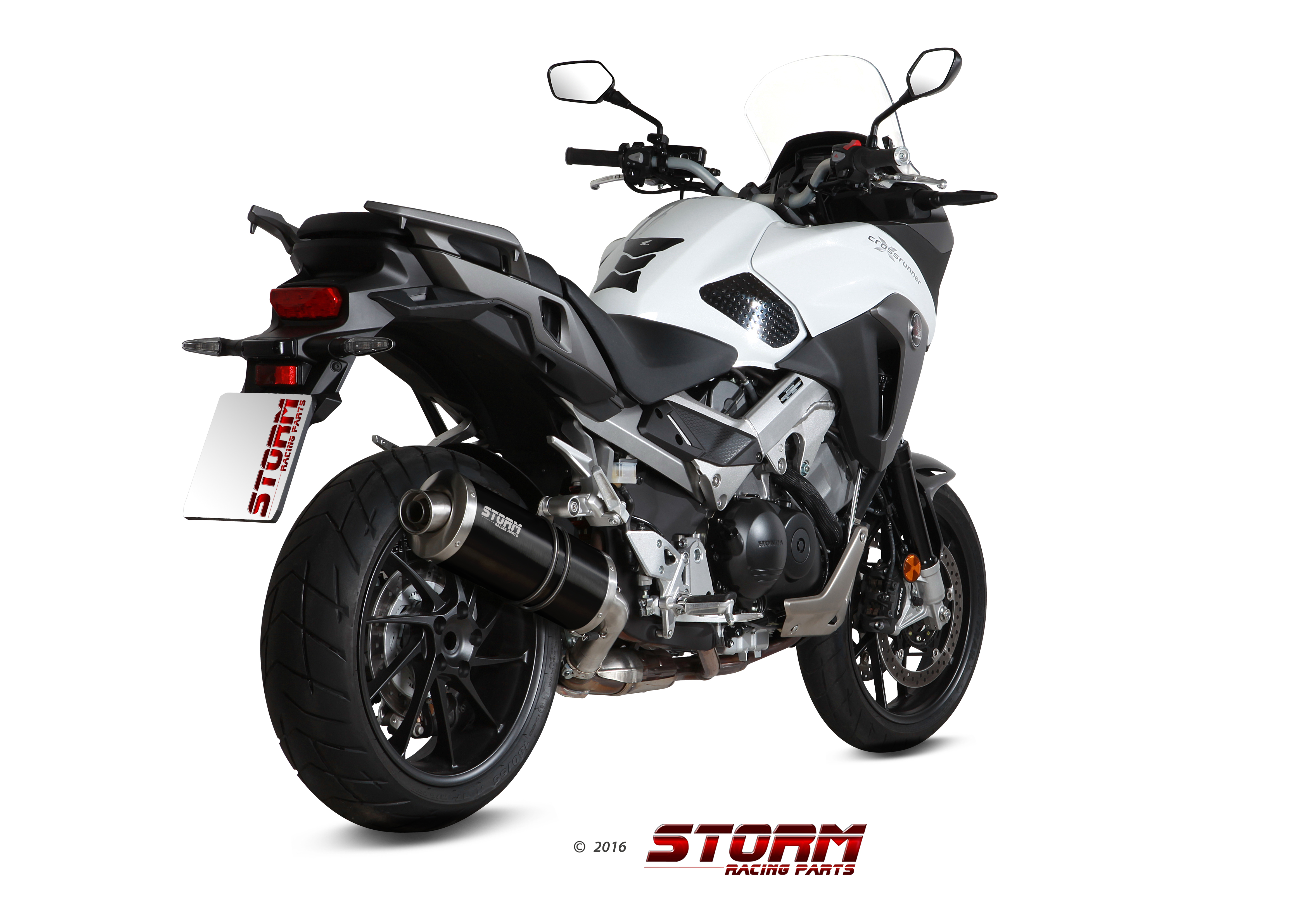 Scarico HONDA CROSSRUNNER Storm Oval Inox Nero H.058.LX2B