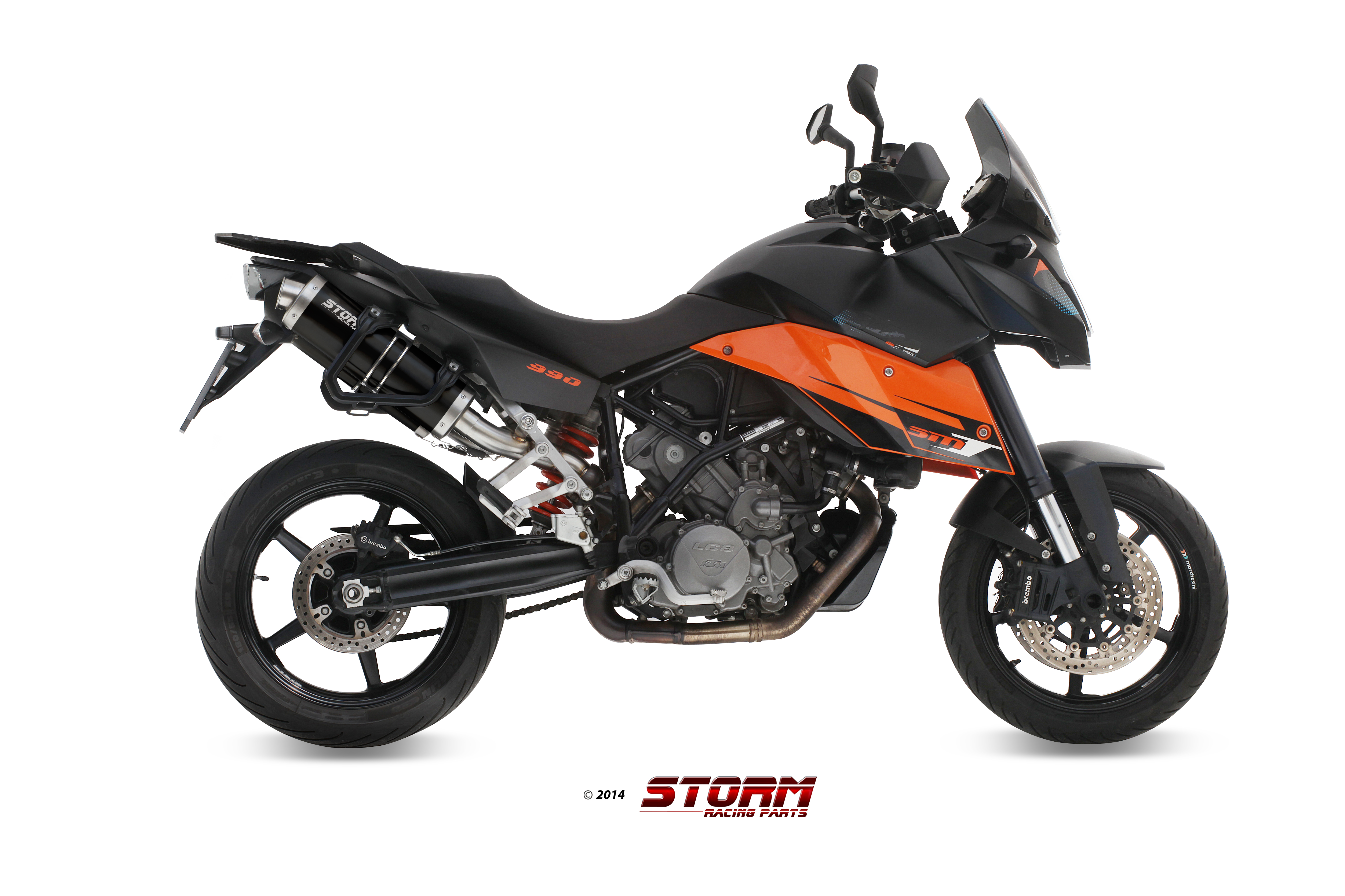 Scarico KTM 990 SUPERMOTO SMT Storm Oval Inox negro KT.013.LX1B