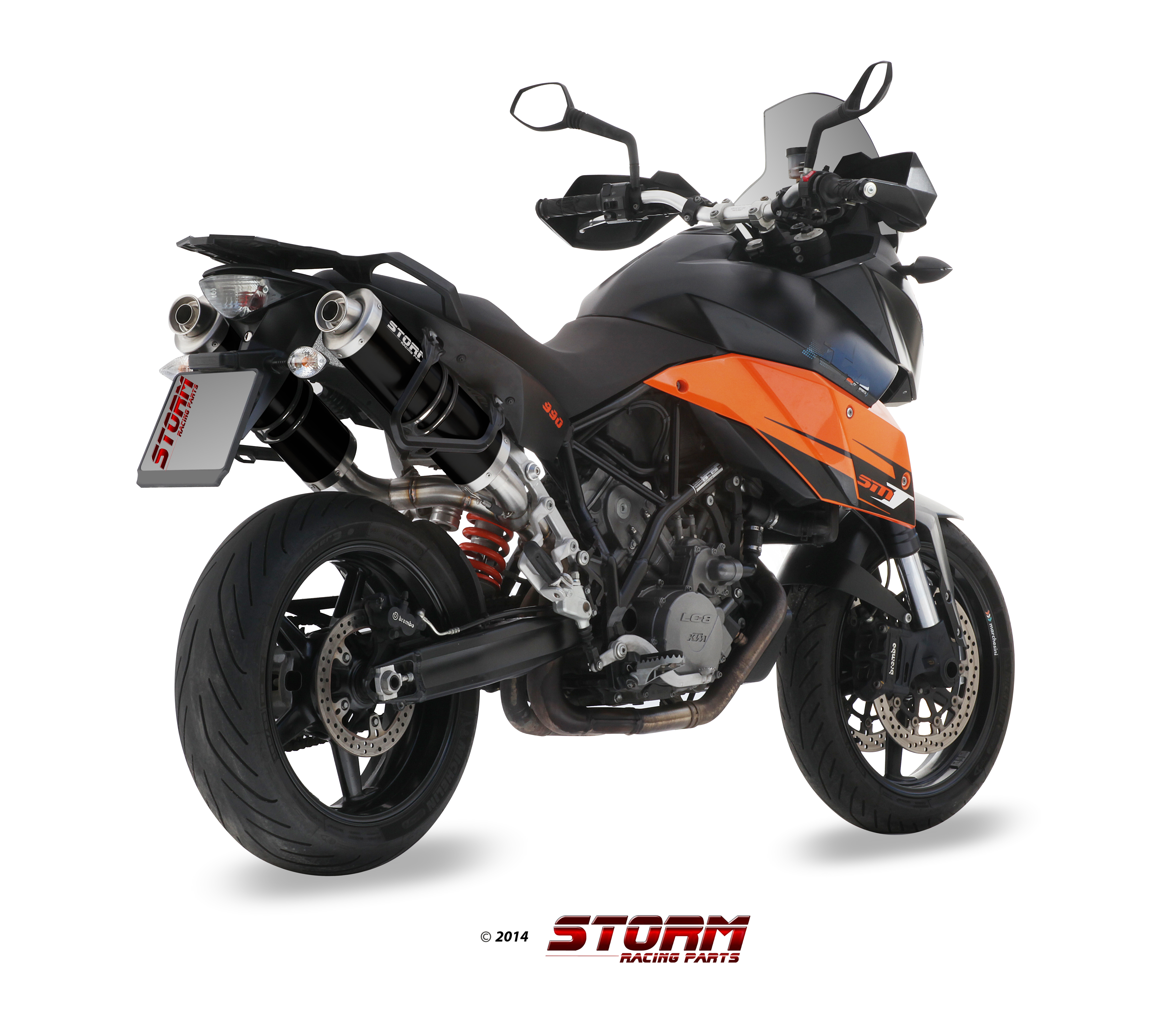 Scarico KTM 990 SUPERMOTO SMT Storm Oval Inox Nero KT.013.LX1B