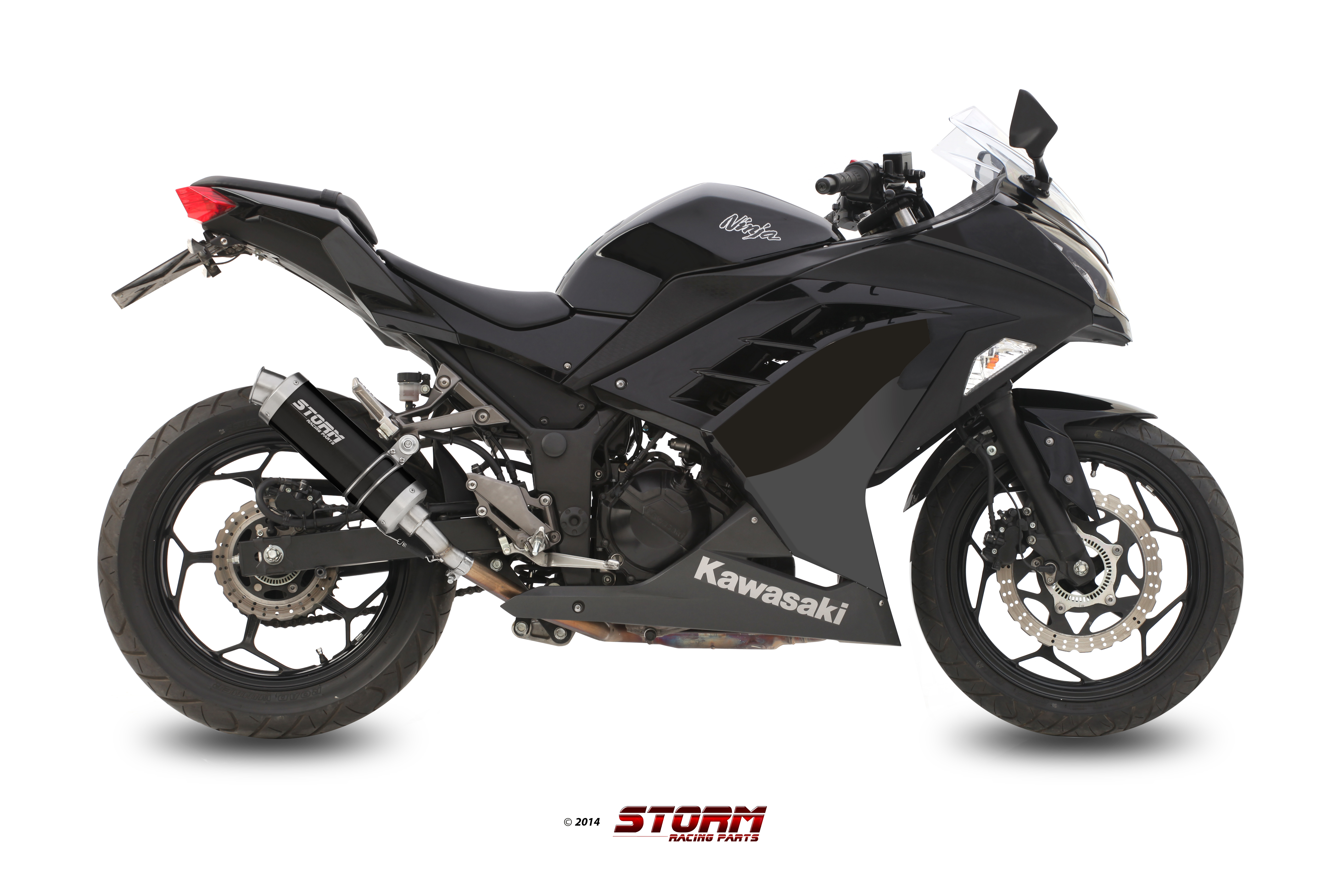 Scarico KAWASAKI NINJA 300 Storm Gp Inox Nero K.038.LXSB