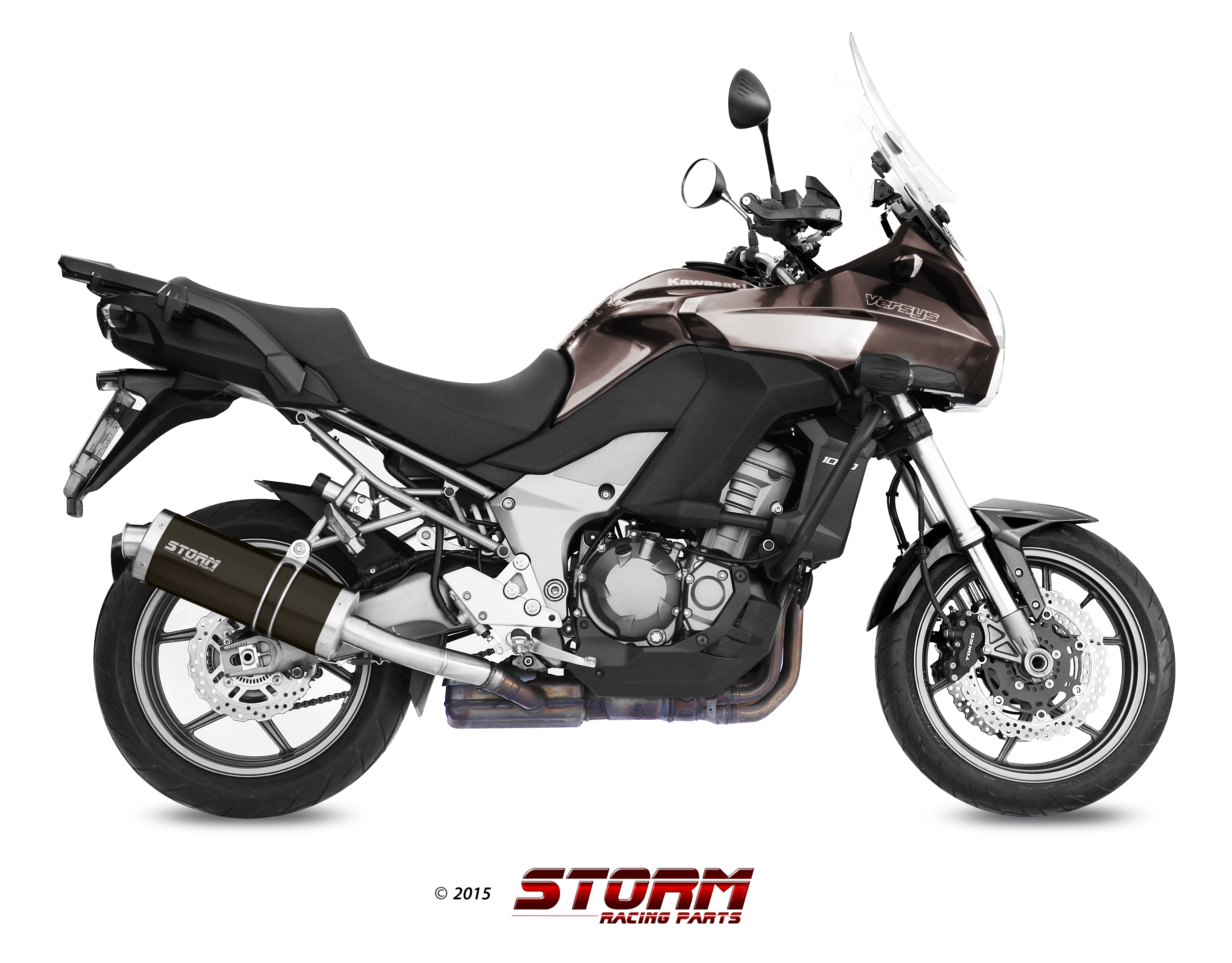 Scarico KAWASAKI VERSYS 1000 Storm Oval Inox Nero K.034.LX2B