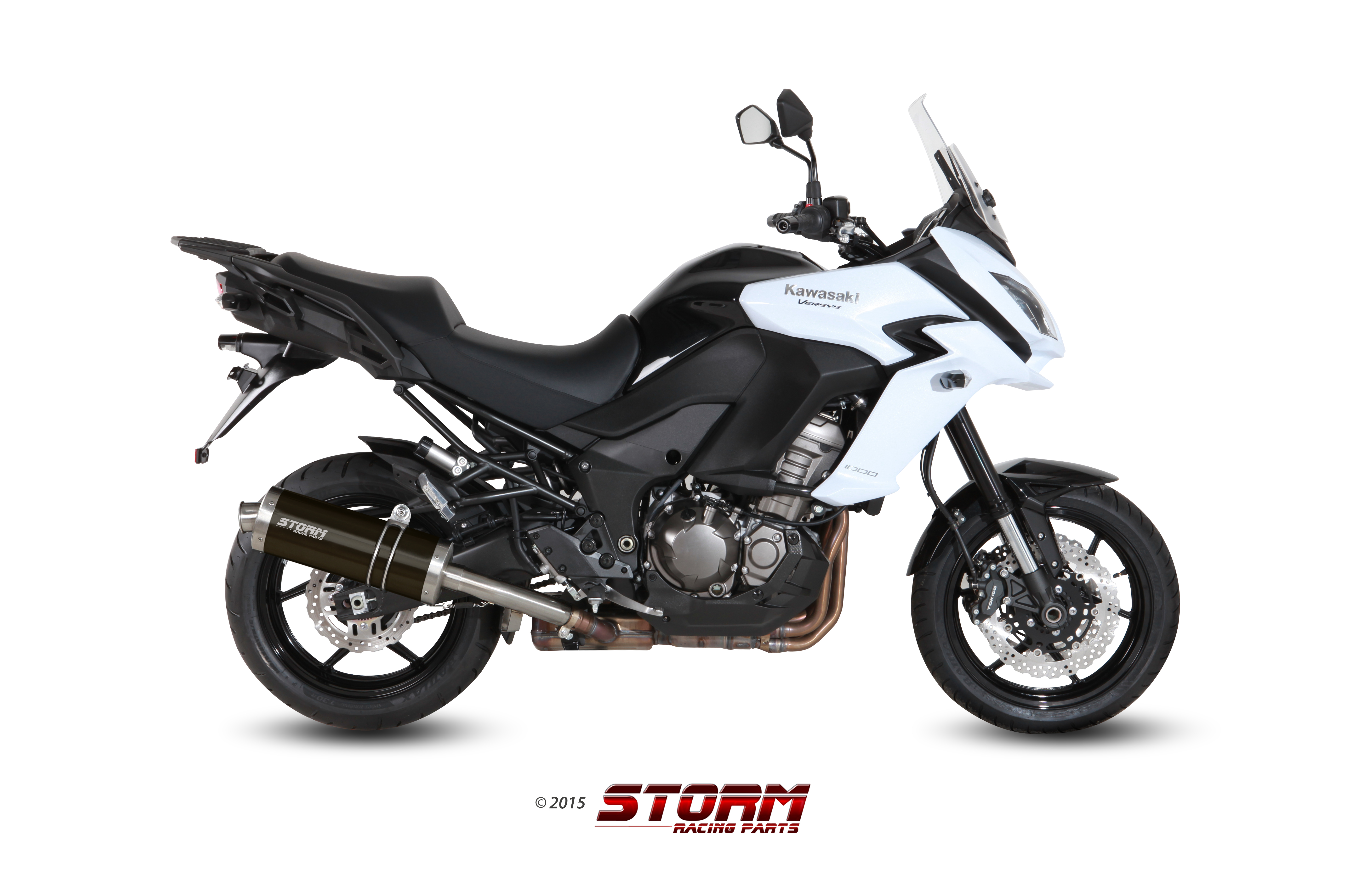 Scarico KAWASAKI VERSYS 1000 Storm Oval Inox negro K.040.LX2B