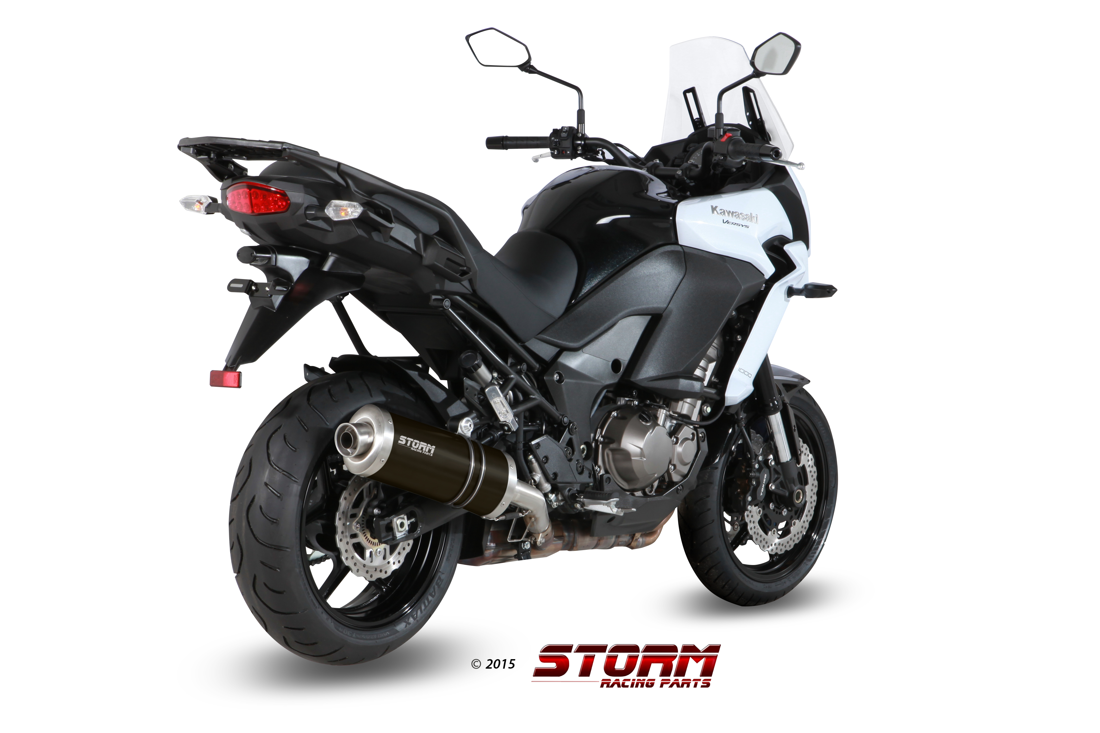 Scarico KAWASAKI VERSYS 1000 Storm Oval Inox Nero K.040.LX2B