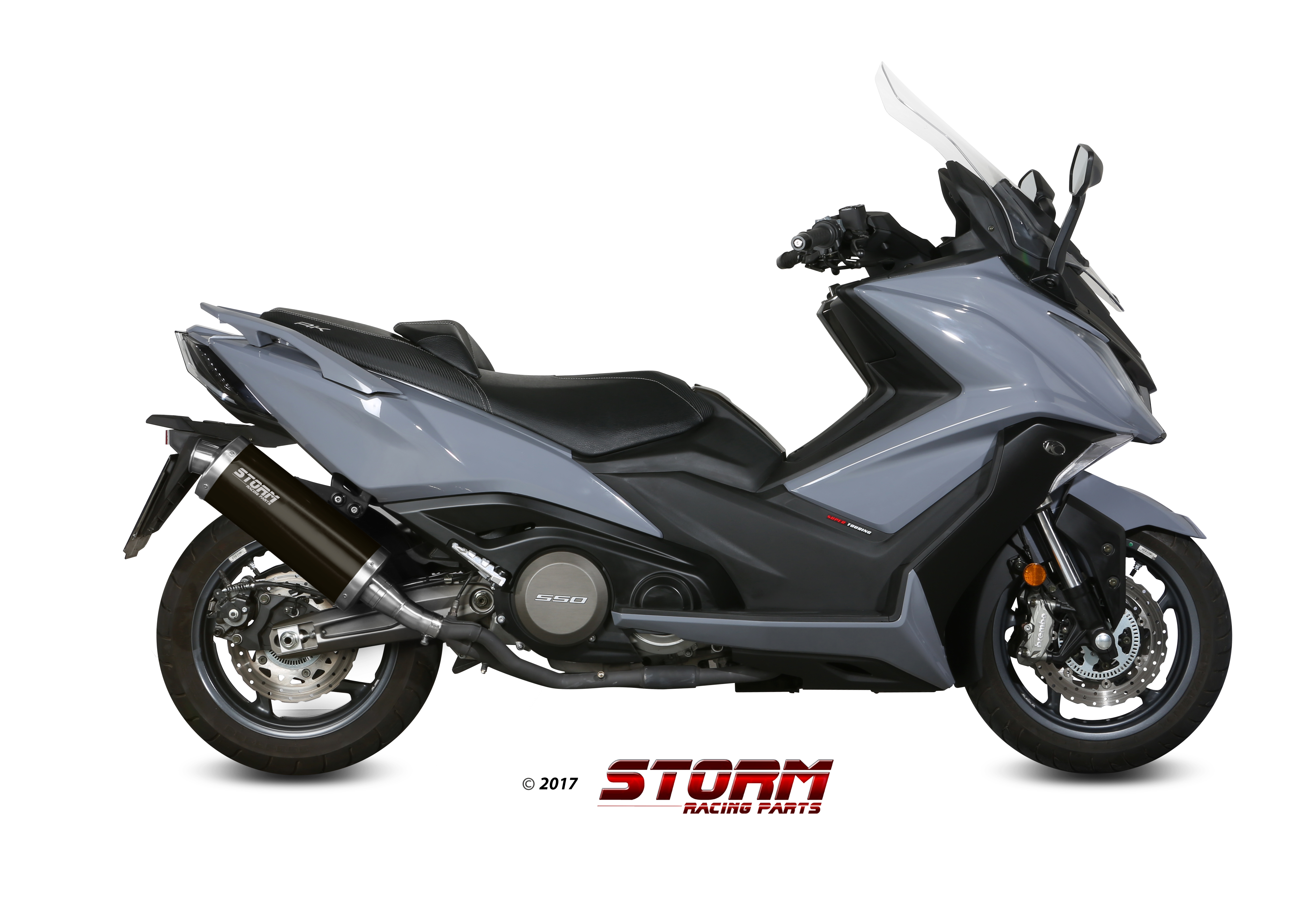 Scarico KYMCO AK 550 Storm Oval Inox Nero O.008.LX2B