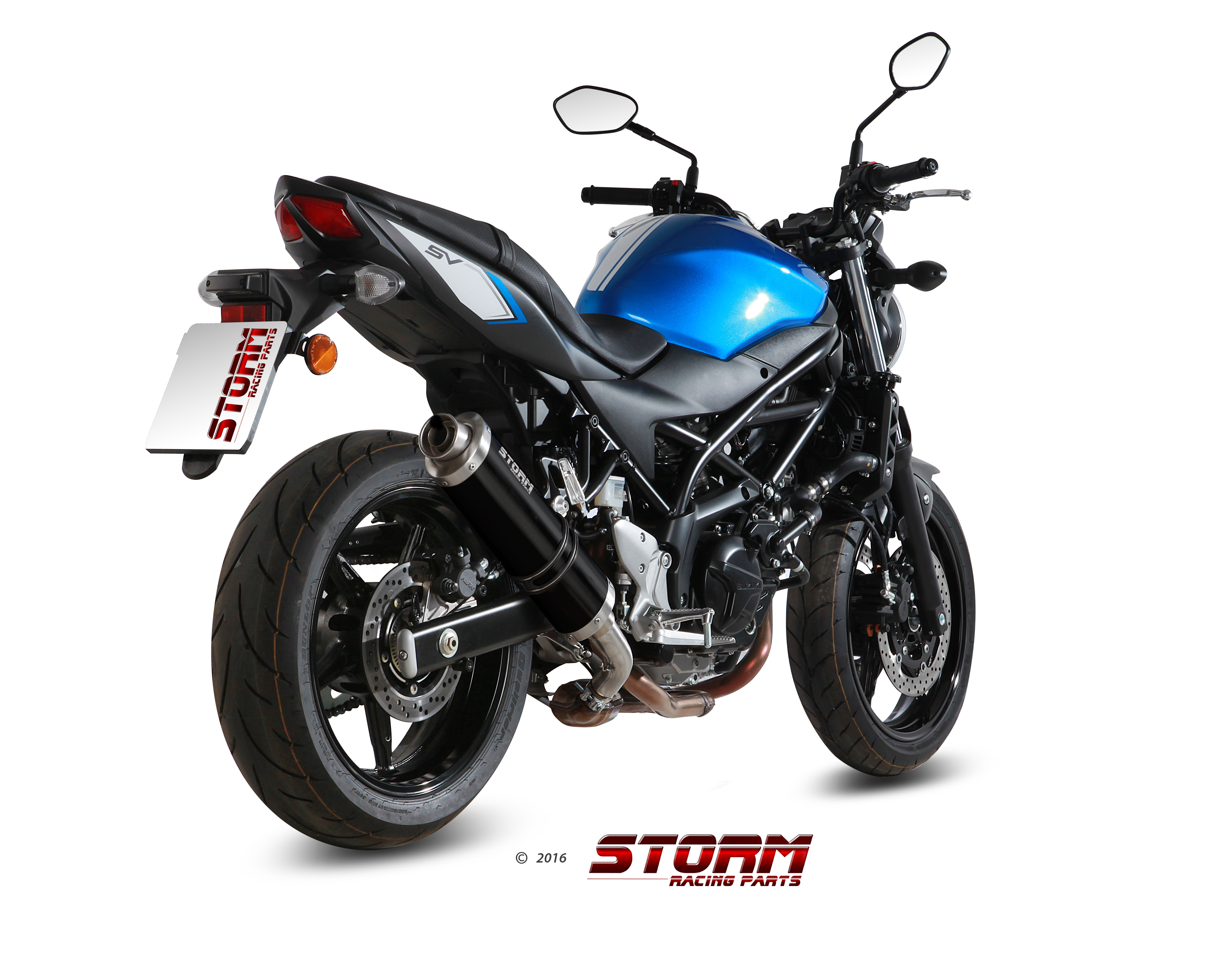 SUZUKI SV 650 Exhaust Storm Oval Black stainless steel S.045.LX1B