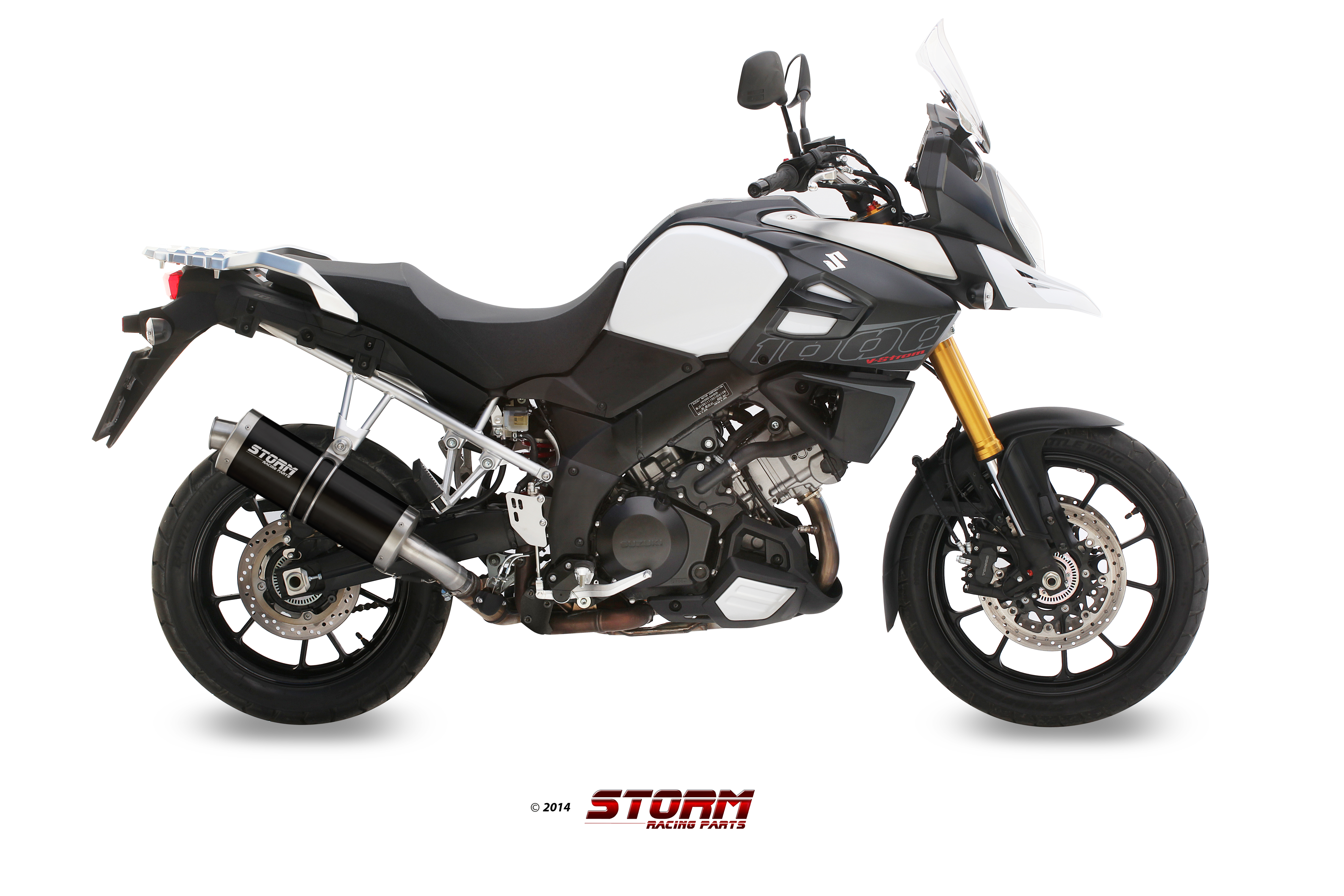 Scarico SUZUKI V-STROM 1000 / XT Storm Oval Inox negro S.042.LX2B