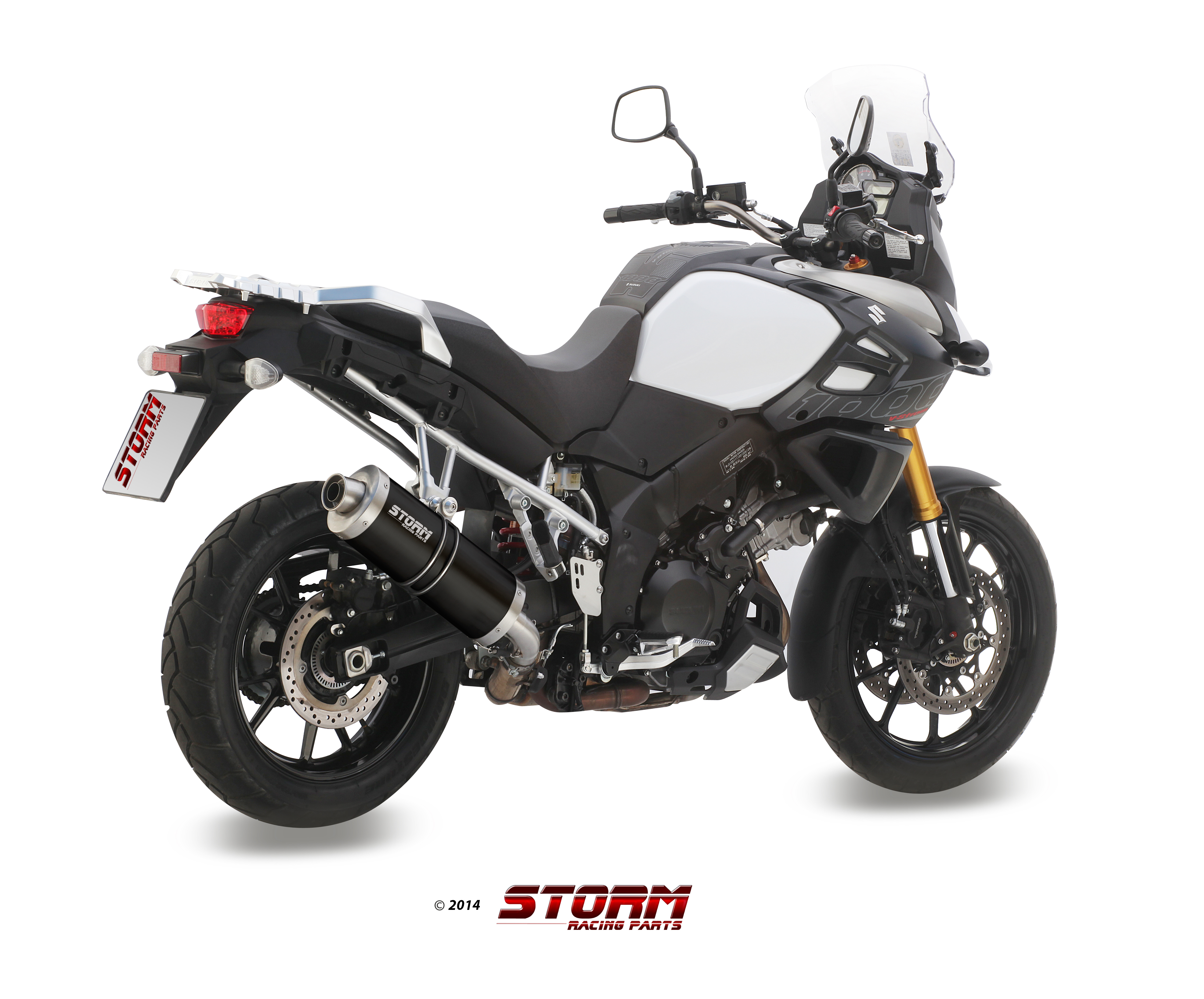 Scarico SUZUKI V-STROM 1000 / XT Storm Oval Inox negro S.042.LX2B