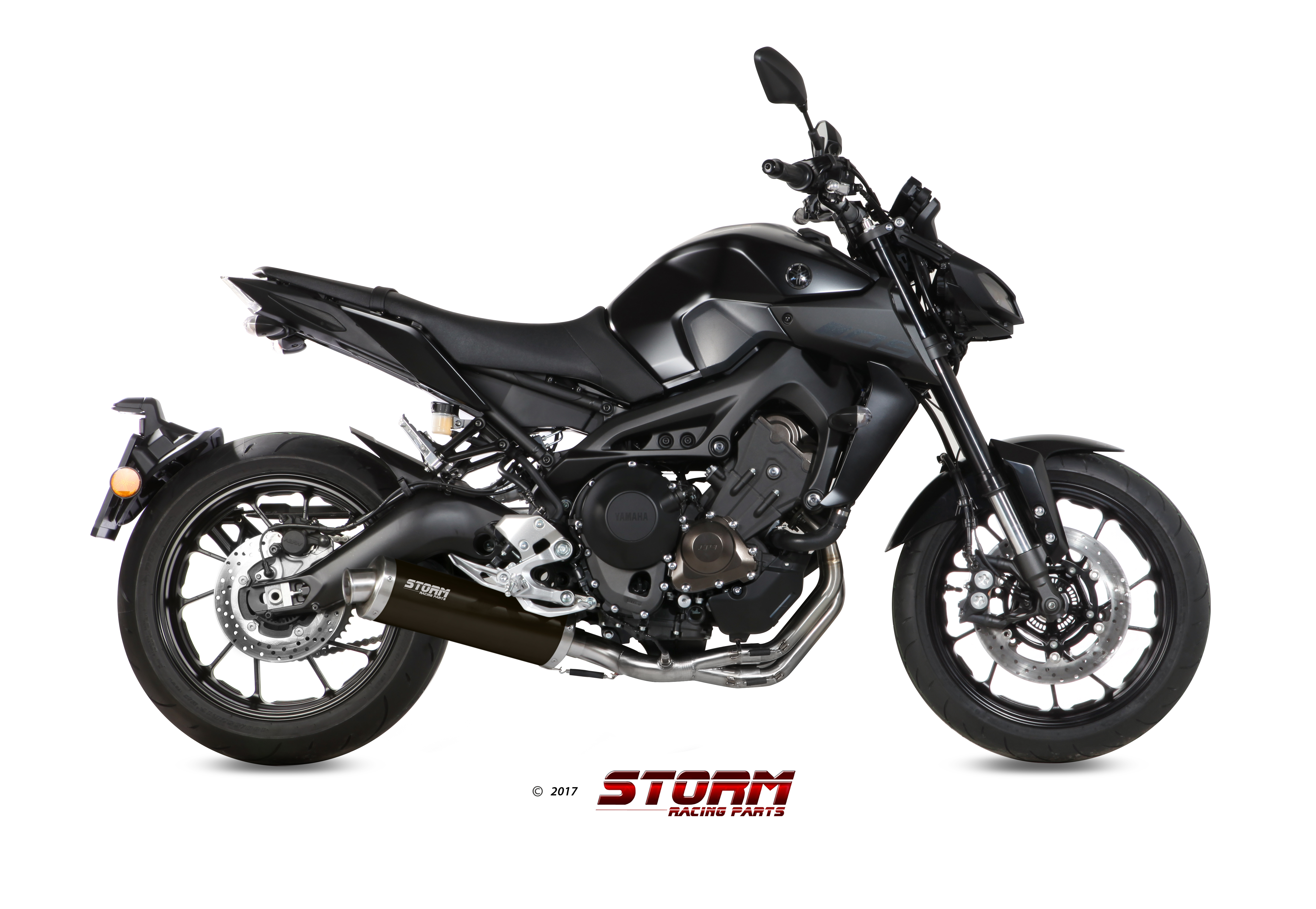 YAMAHA MT-09 / SP / FZ-09 Exhaust Storm Oval Black stainless steel Y.042.LX1B