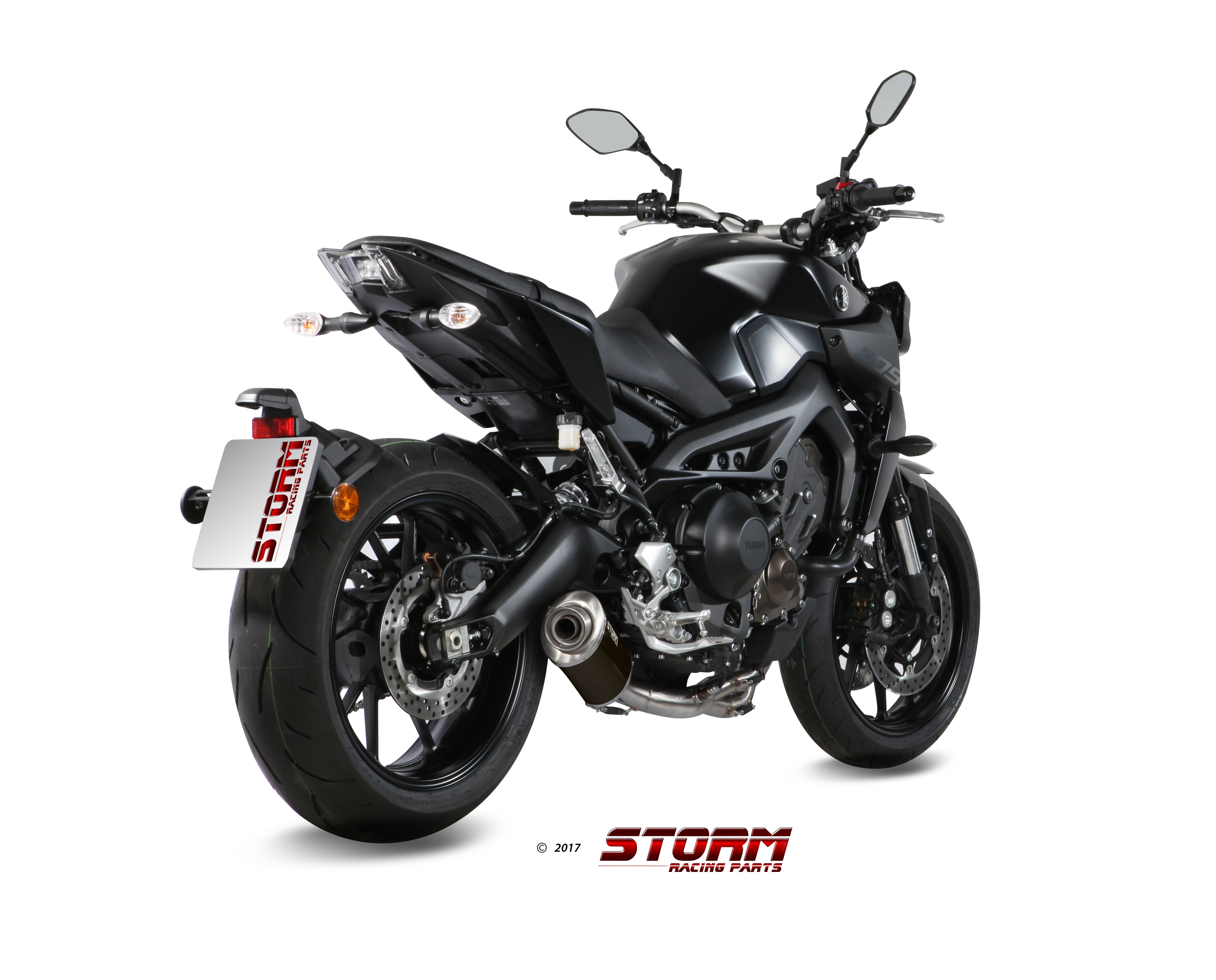 YAMAHA MT-09 / SP / FZ-09 Exhaust Storm Oval Black stainless steel Y.042.LX1B