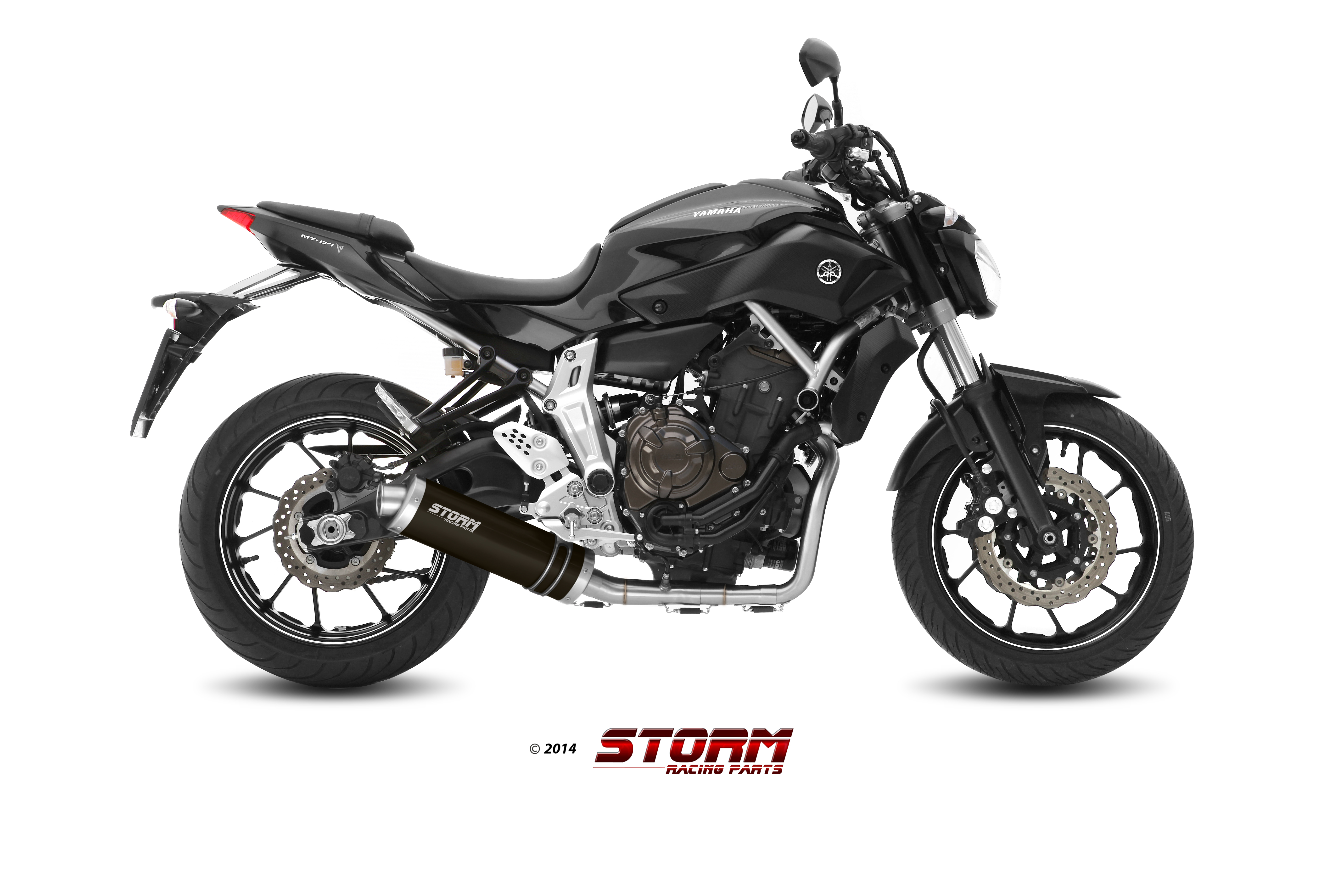 YAMAHA MT07 / FZ07 Exhaust Storm Oval Black stainless steel Y.044