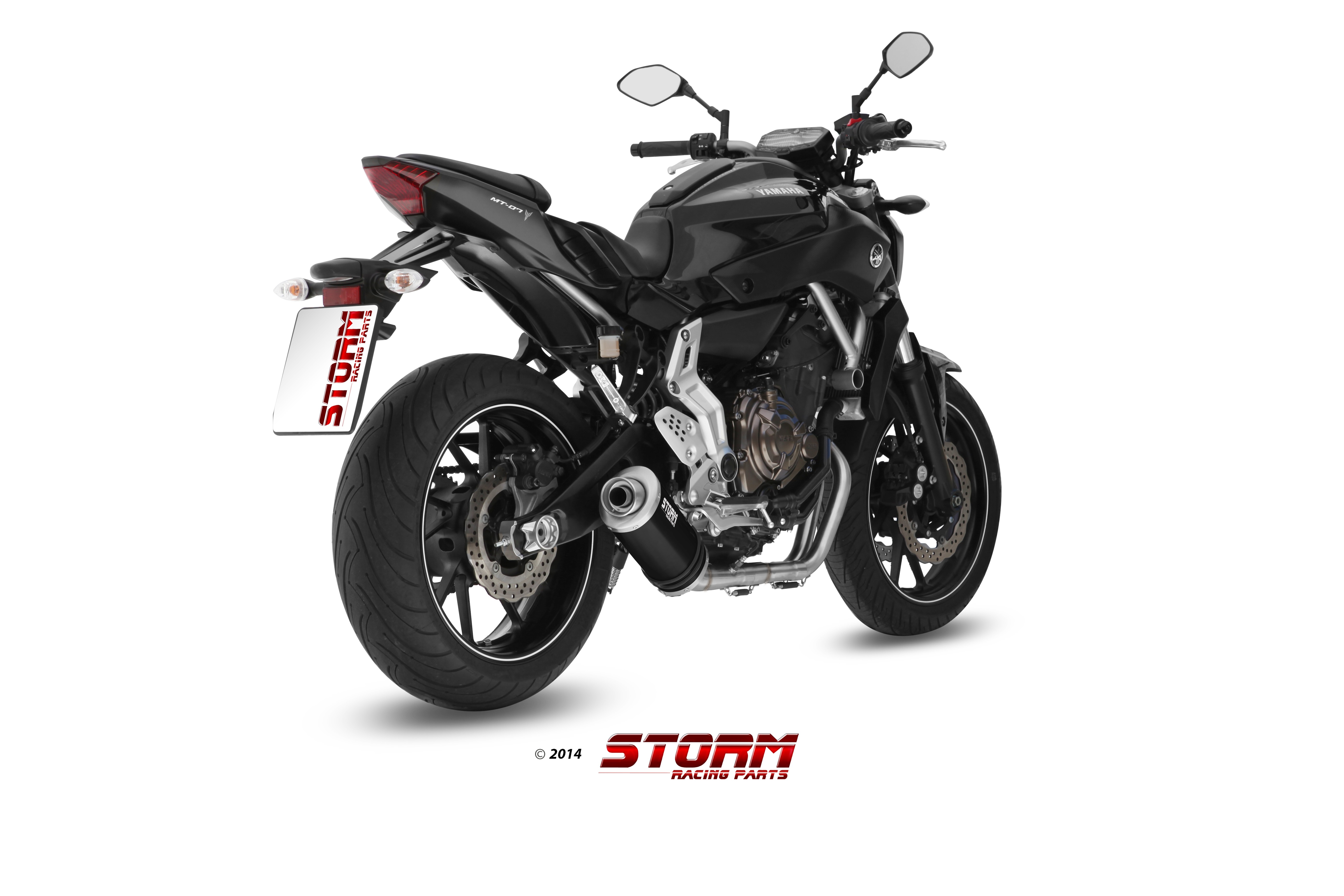 YAMAHA MT-07 / FZ-07 Exhaust Storm Oval Black stainless steel Y.044.LX1B
