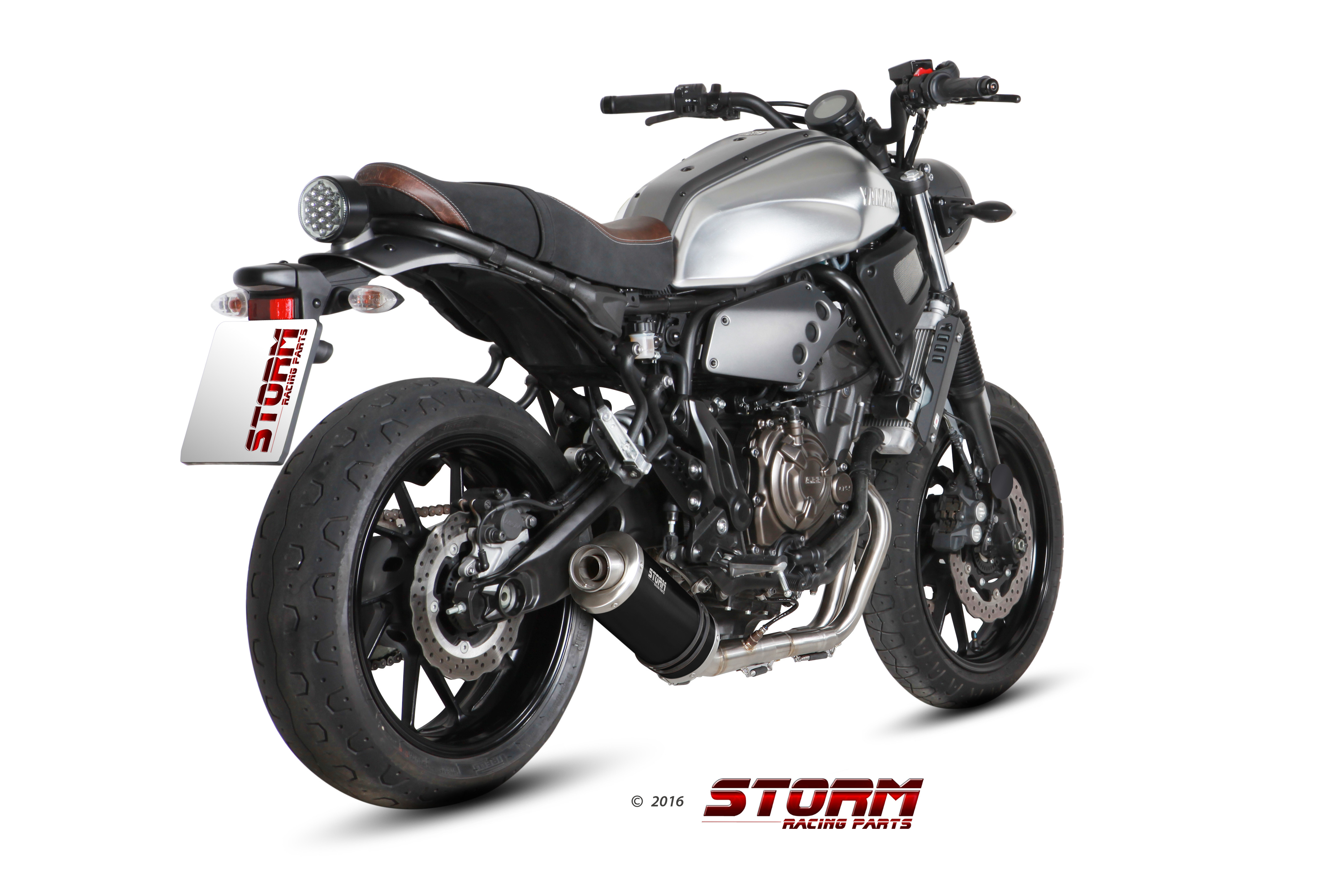 YAMAHA XSR 700 Exhaust Storm Oval Black stainless steel Y.053.LX1B