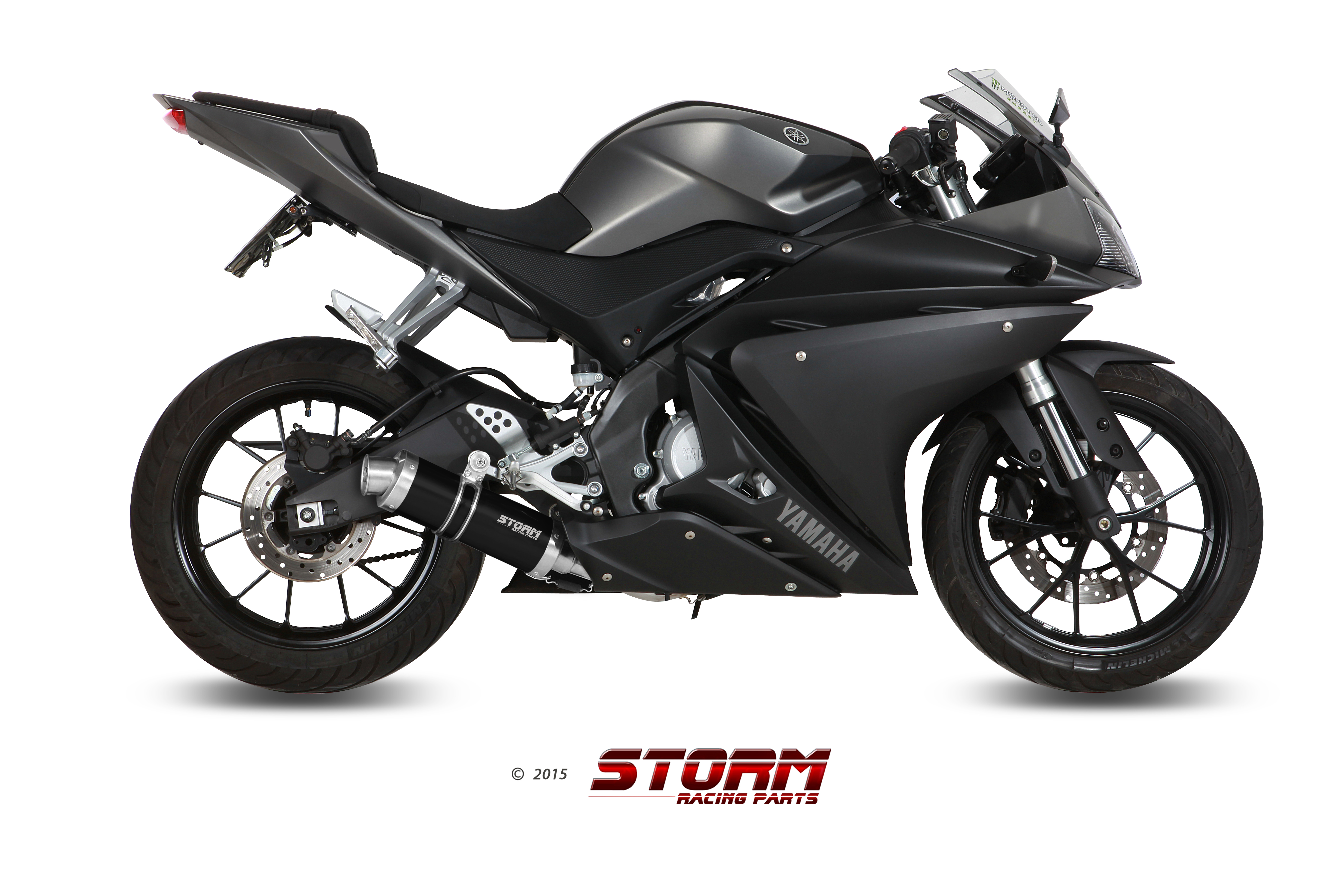 YAMAHA YZF R125 Exhaust Storm Gp Black stainless steel Y.047.LXSB