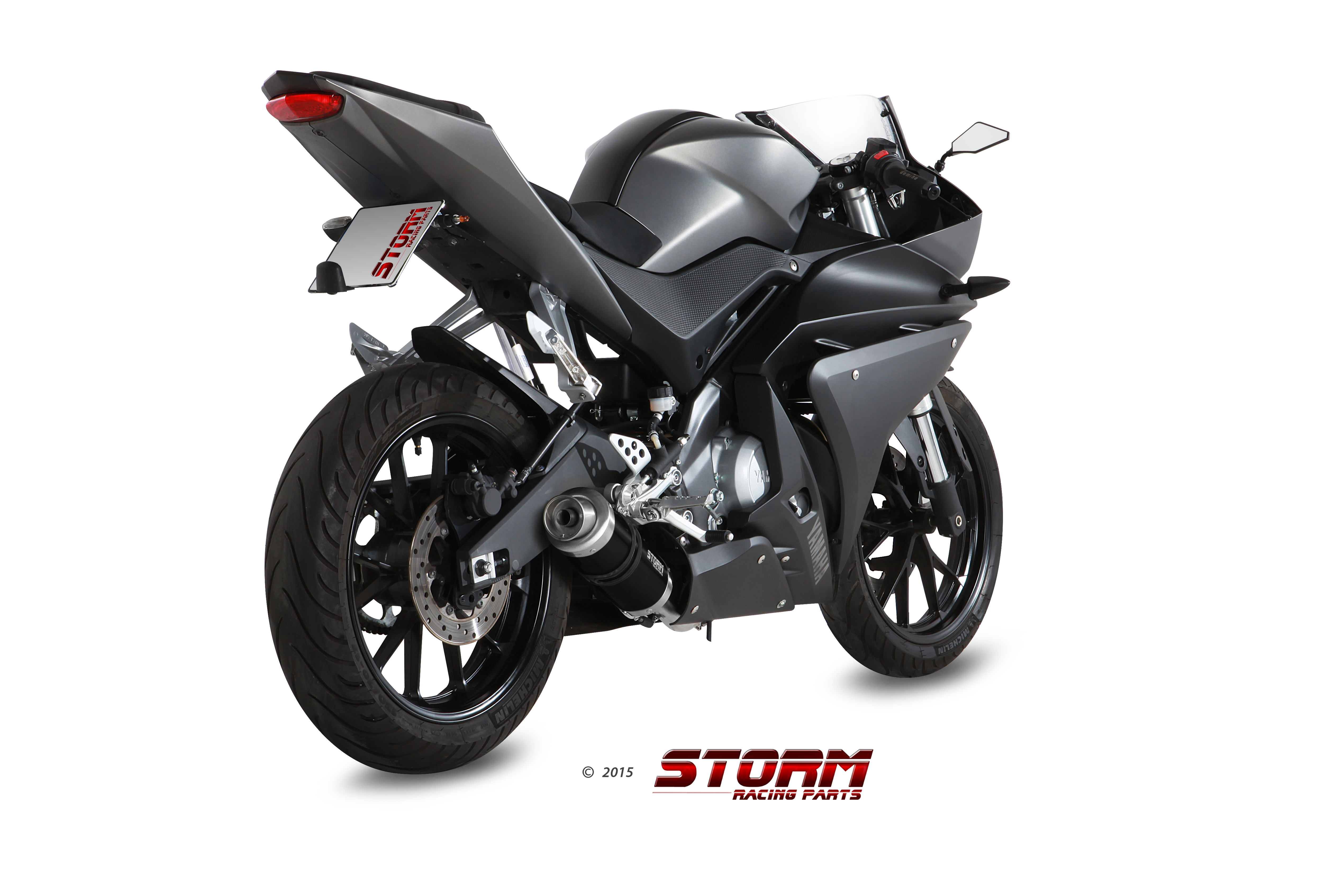 YAMAHA YZF R125 Exhaust Storm Gp Black stainless steel Y.047.LXSB