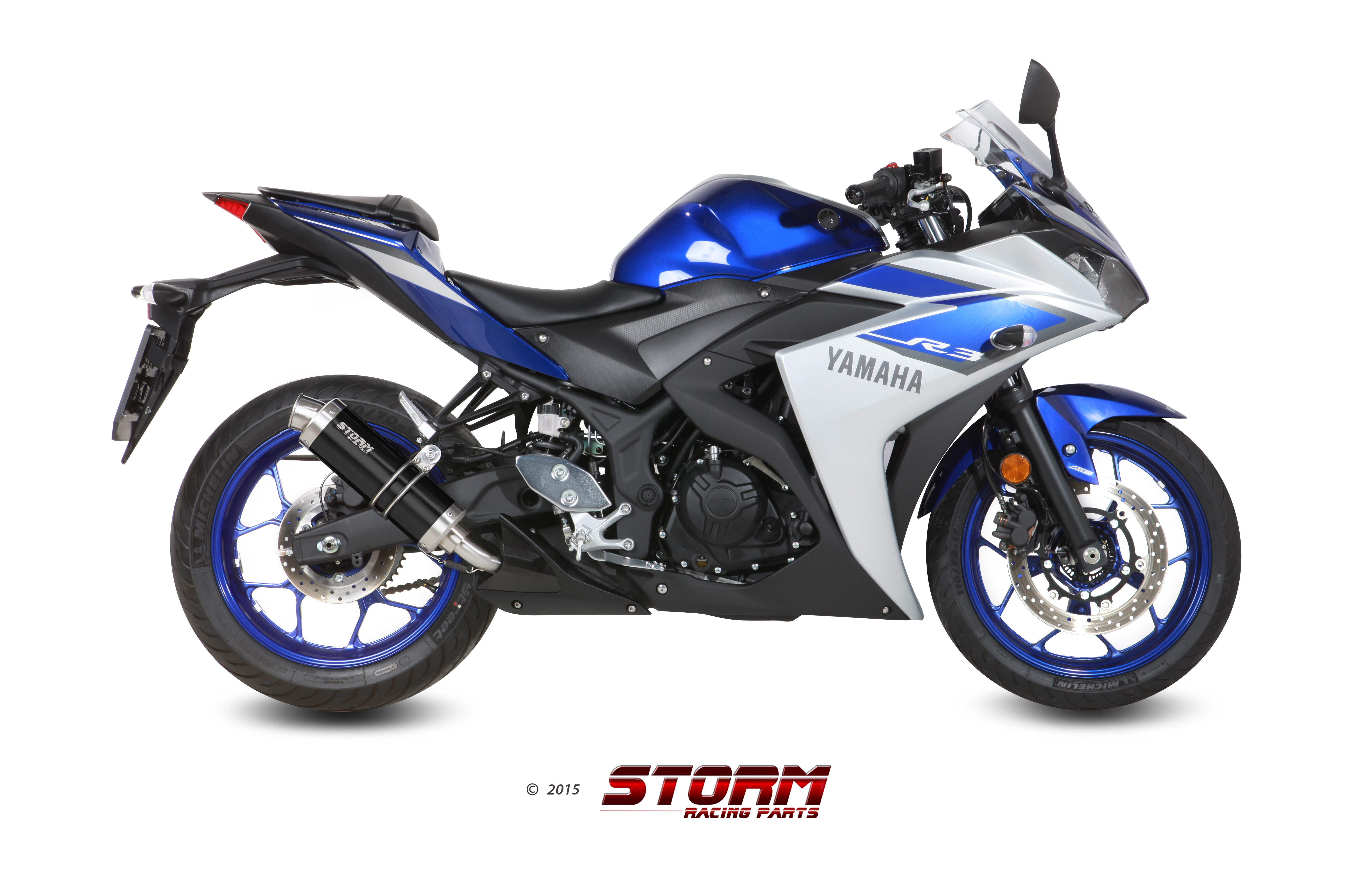 YAMAHA YZF R3 Exhaust Storm Gp Black stainless steel Y.048.LXSB