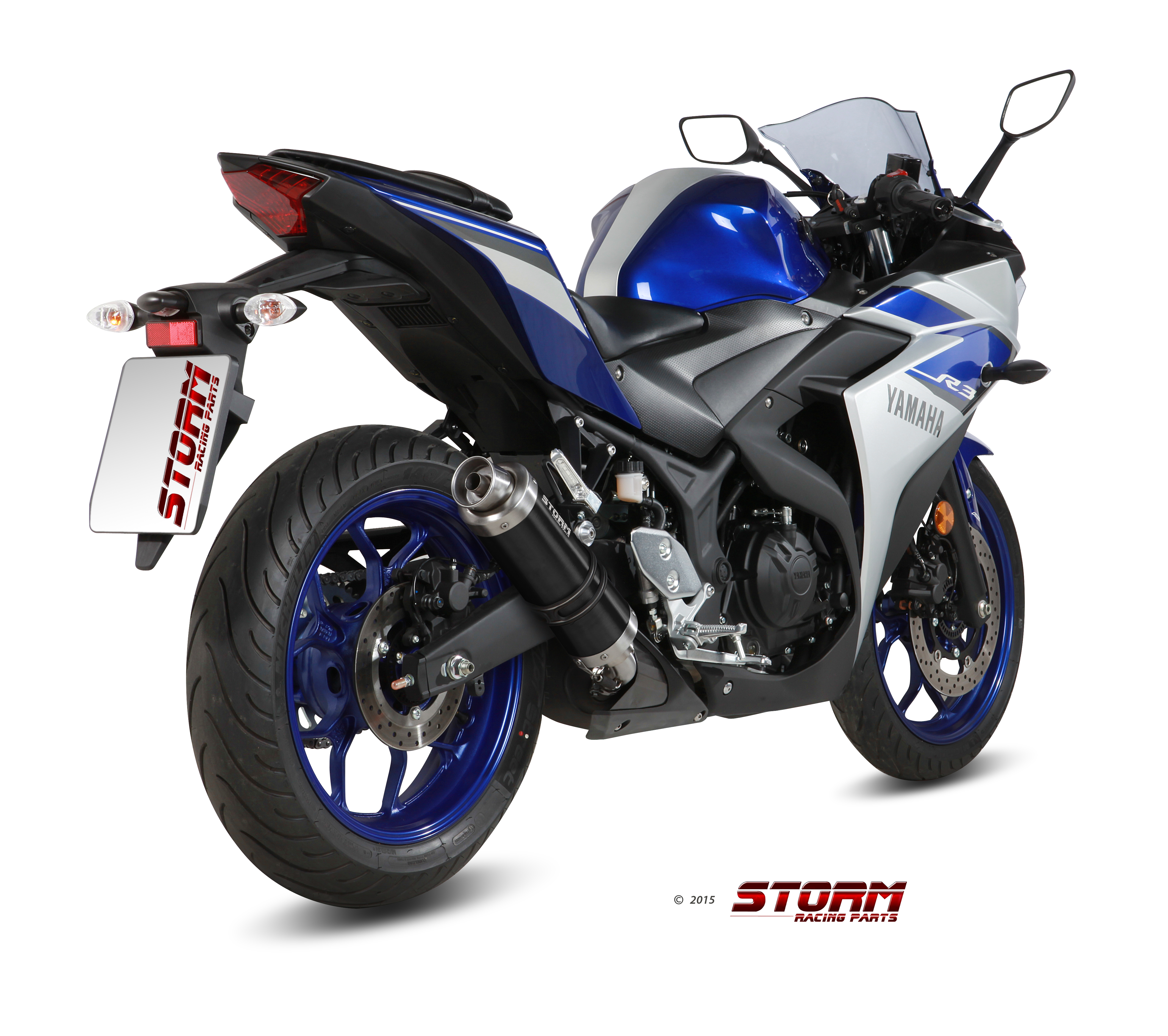 YAMAHA YZF R3 Exhaust Storm Gp Black stainless steel Y.048.LXSB