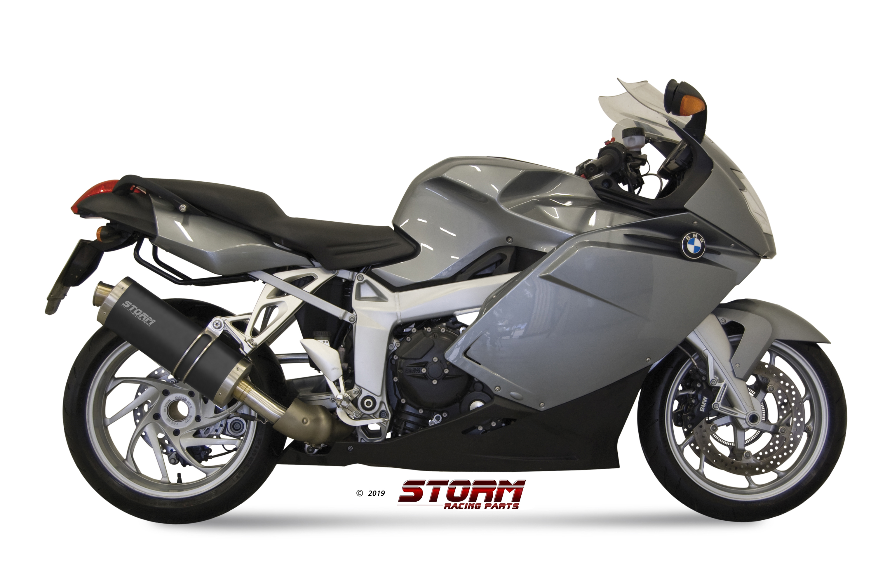 Scarico BMW K 1200 R / S / GT Storm Oval Inox Nero B.003.LX2B