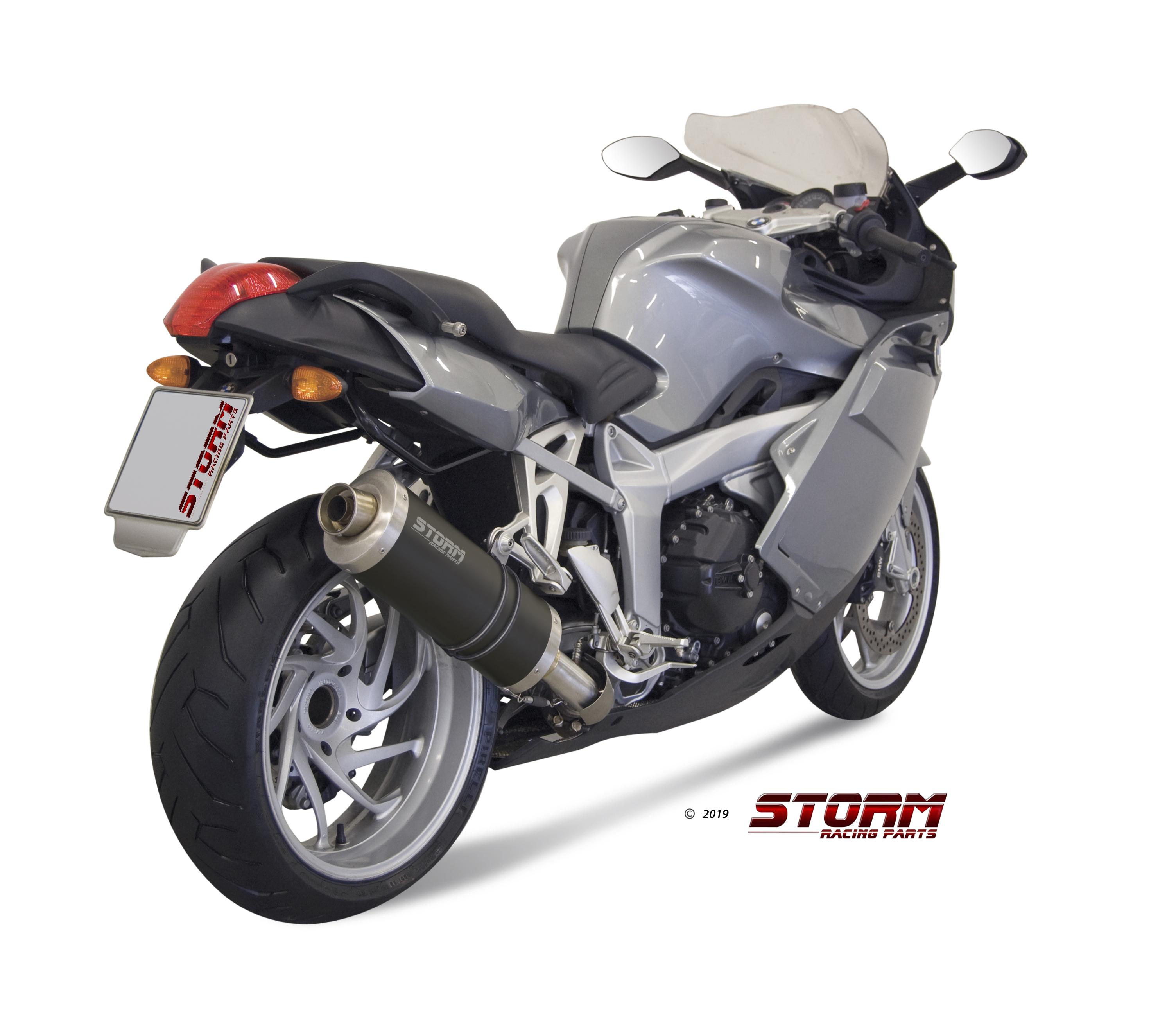 Scarico BMW K 1200 R / S / GT Storm Oval Inox Nero B.003.LX2B