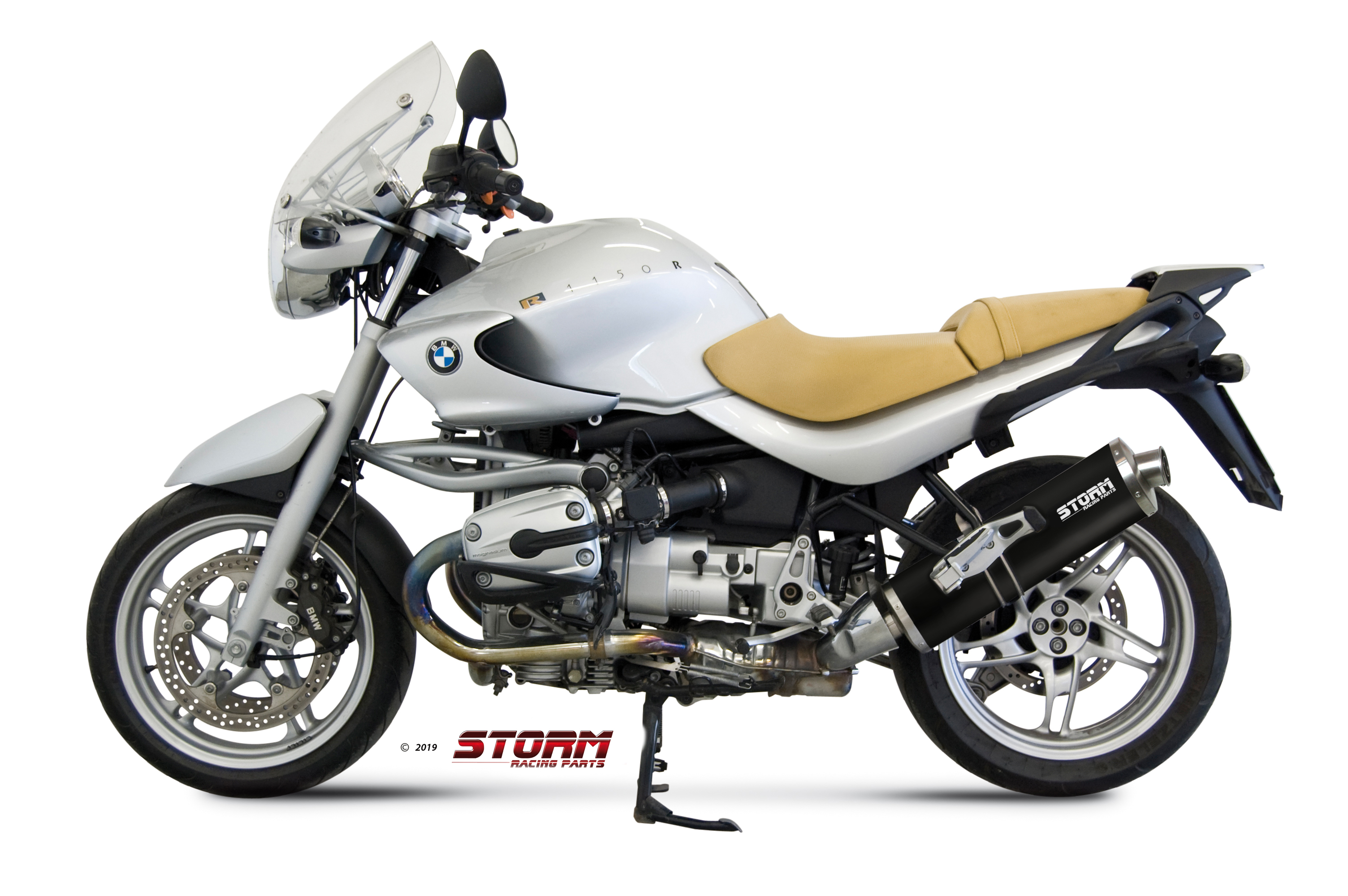 Scarico BMW R 1150 R Storm Oval Inox negro B.009.LX2B