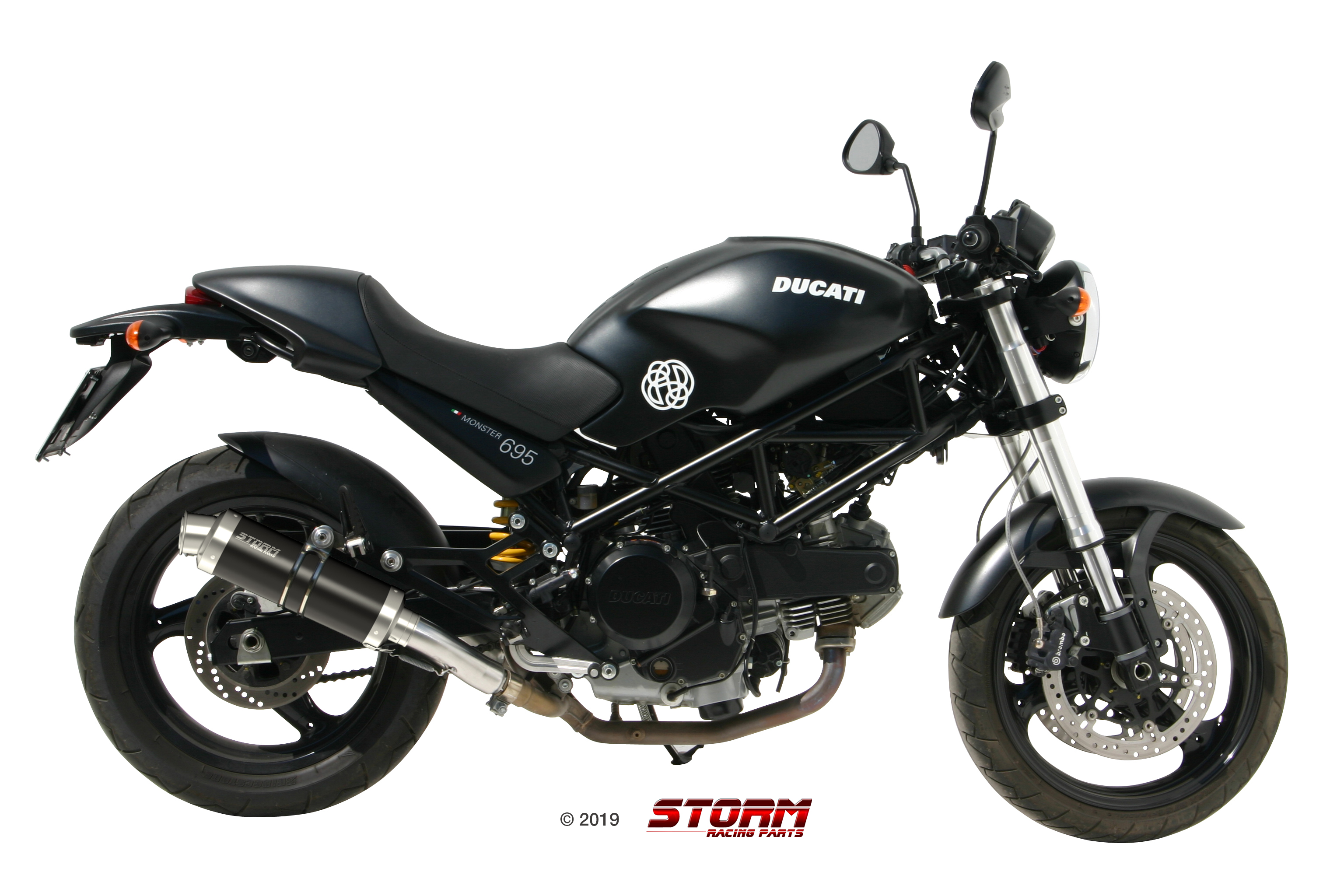 Scarico DUCATI MONSTER 695 Storm Gp Inox Nero D.019.LXSB