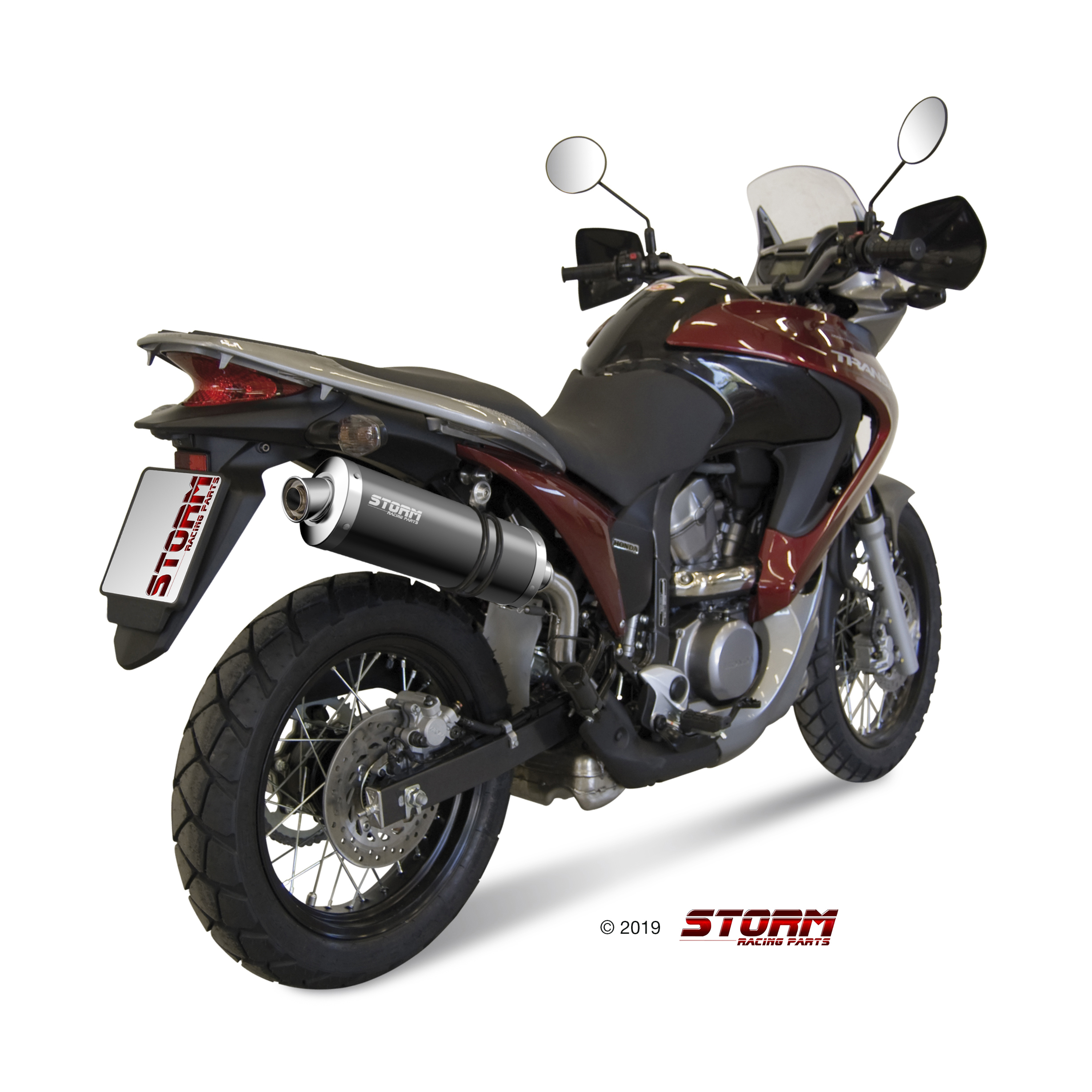 Scarico HONDA XLV TRANSALP 700 Storm Oval Inox Nero H.040.LX1B