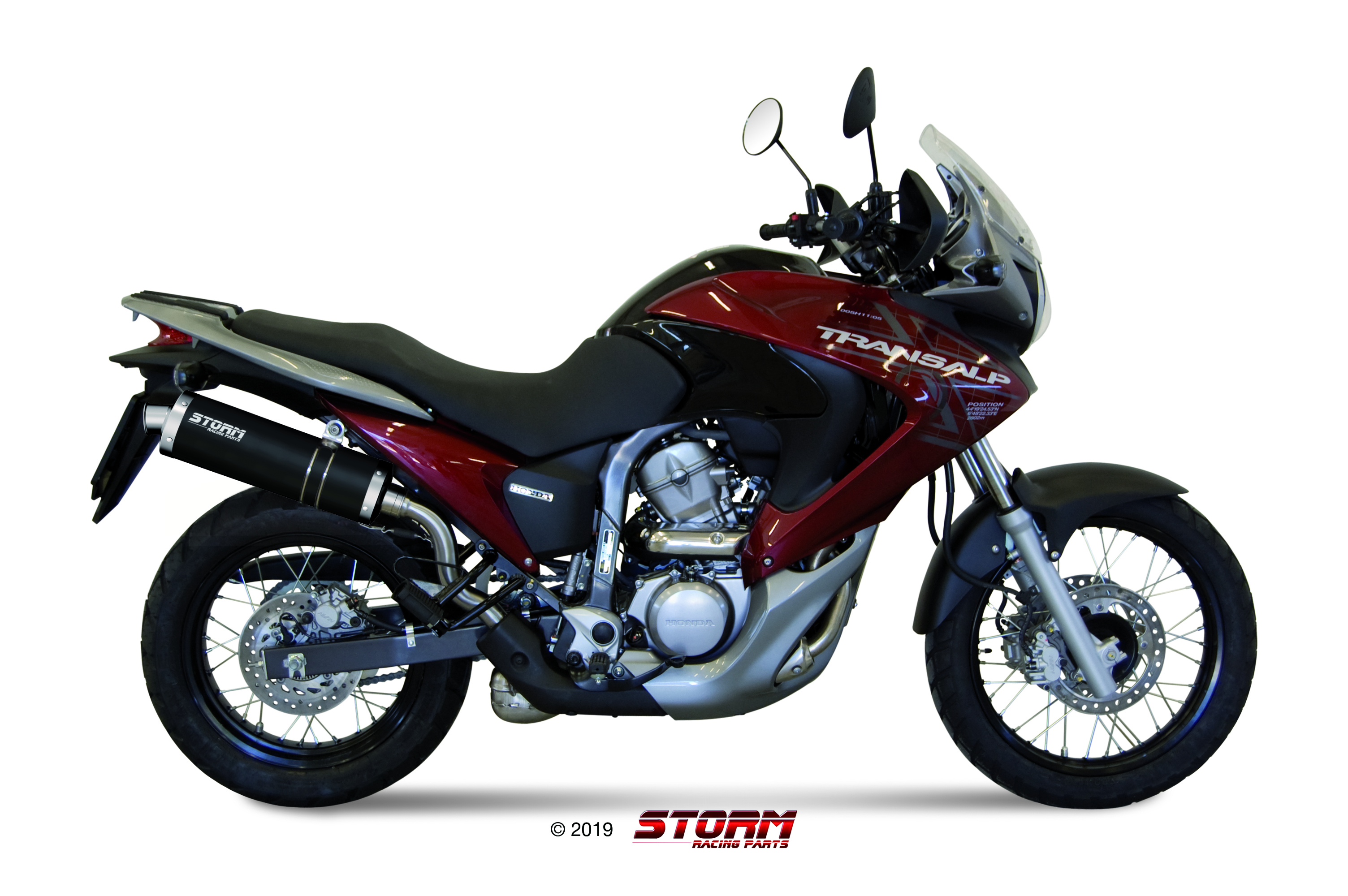 Scarico HONDA XLV TRANSALP 700 Storm Oval Inox Nero H.040.LX1B