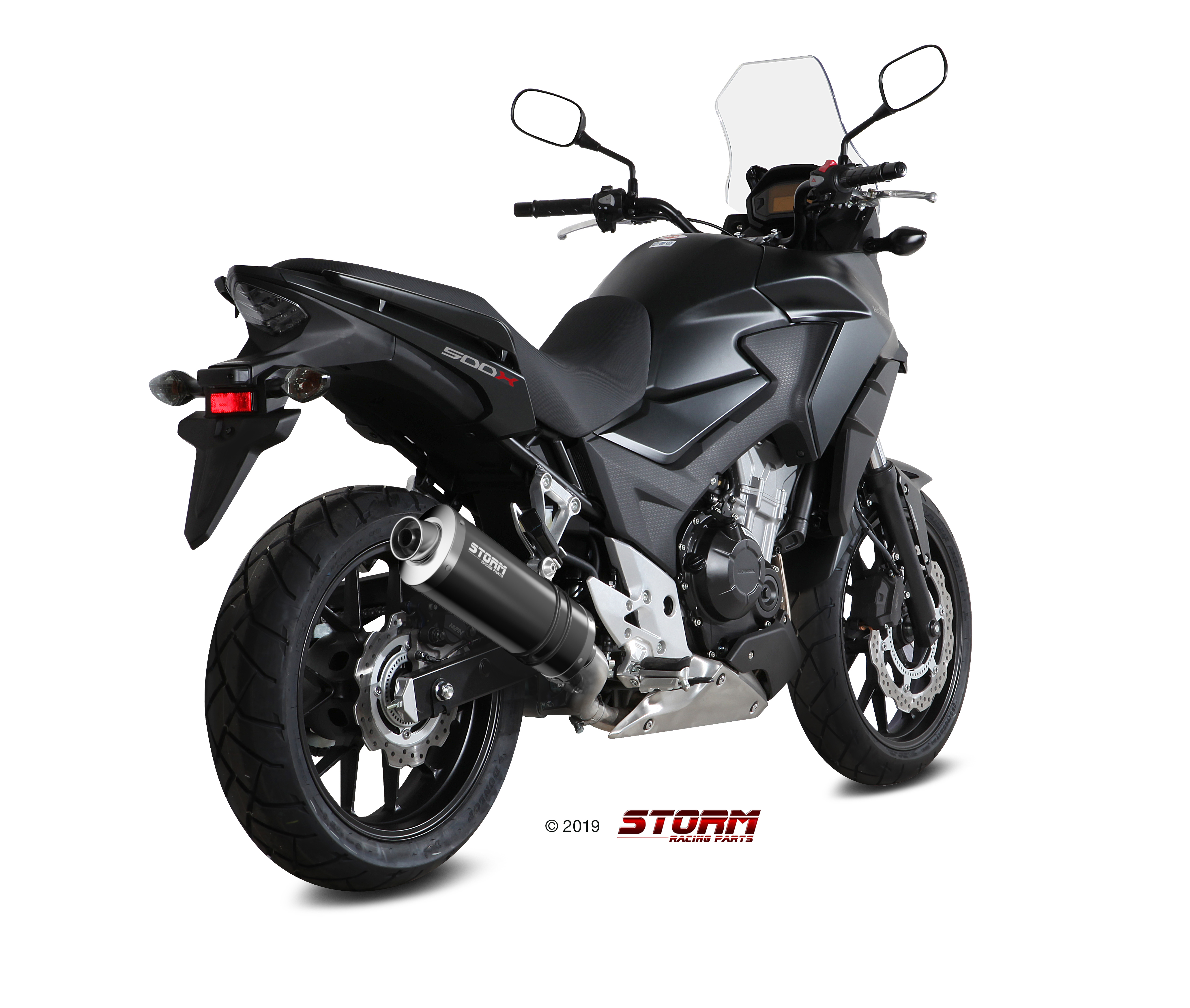 Scarico Honda CB 500 X Storm Oval Inox negro H.061.LX1B