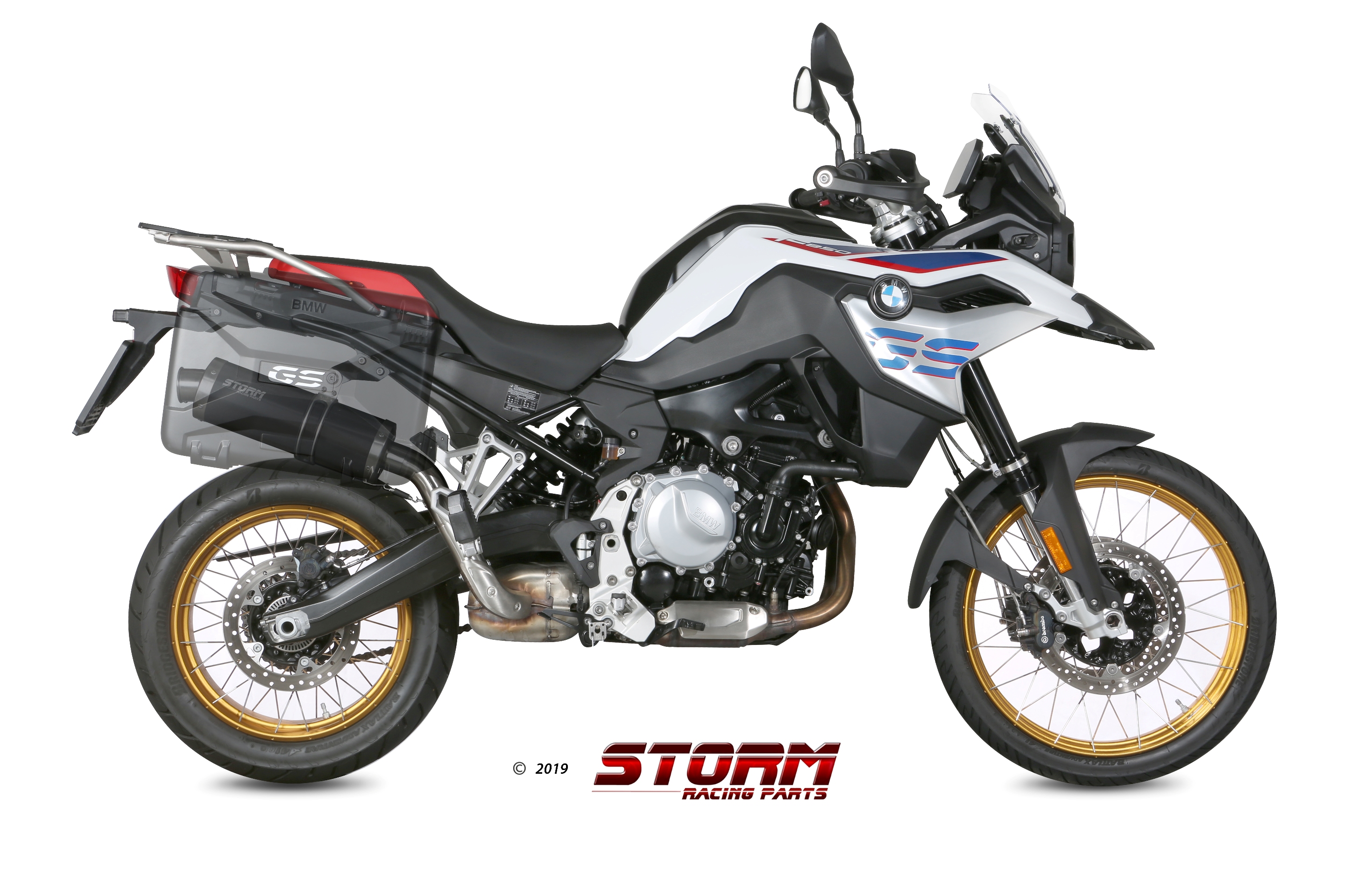 BMW F 850 GS Exhaust Storm Oval Black stainless steel B.033.LX1B