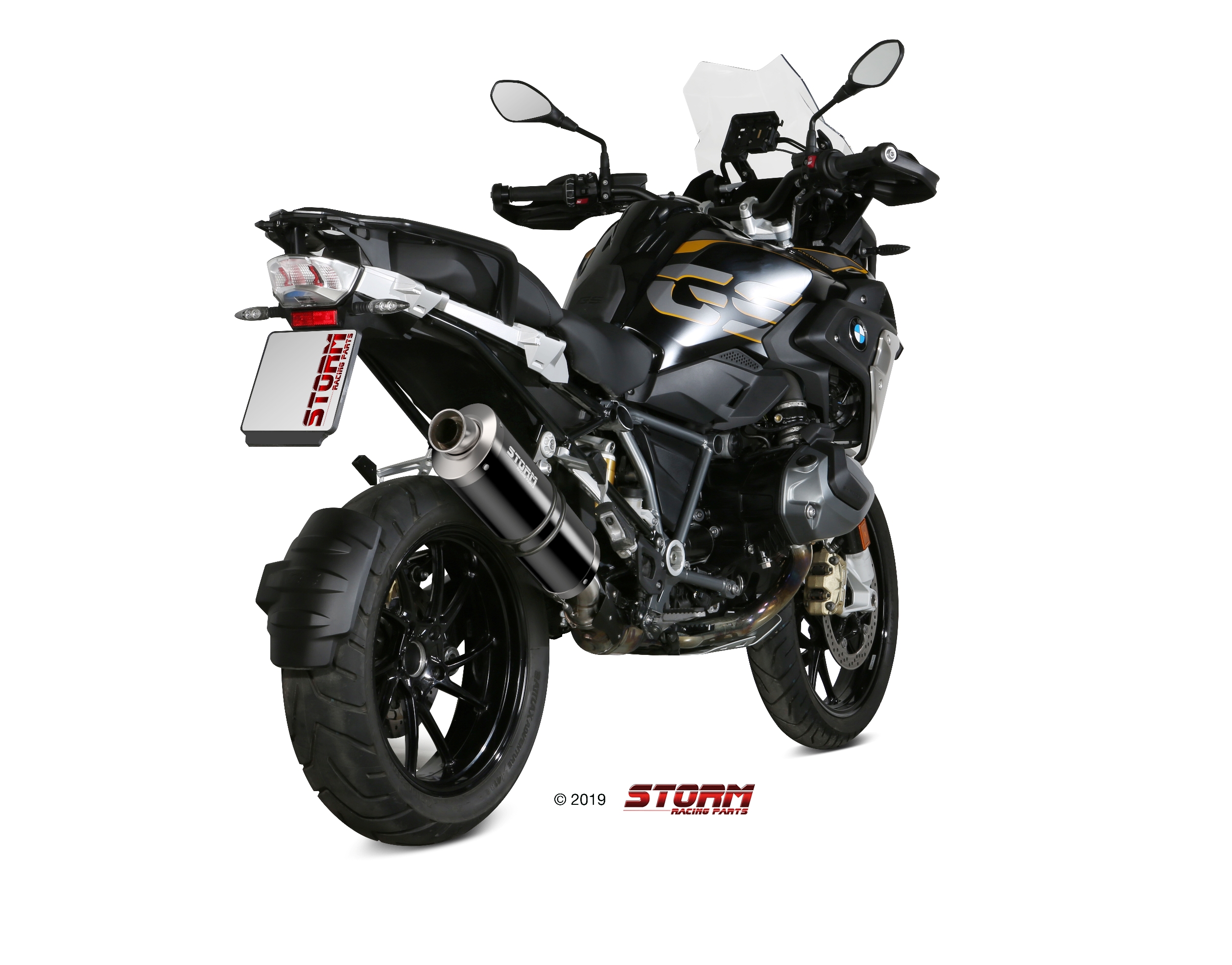 Scarico BMW R 1250 GS / ADVENTURE Storm Oval Inox negro B.034.LX2B 