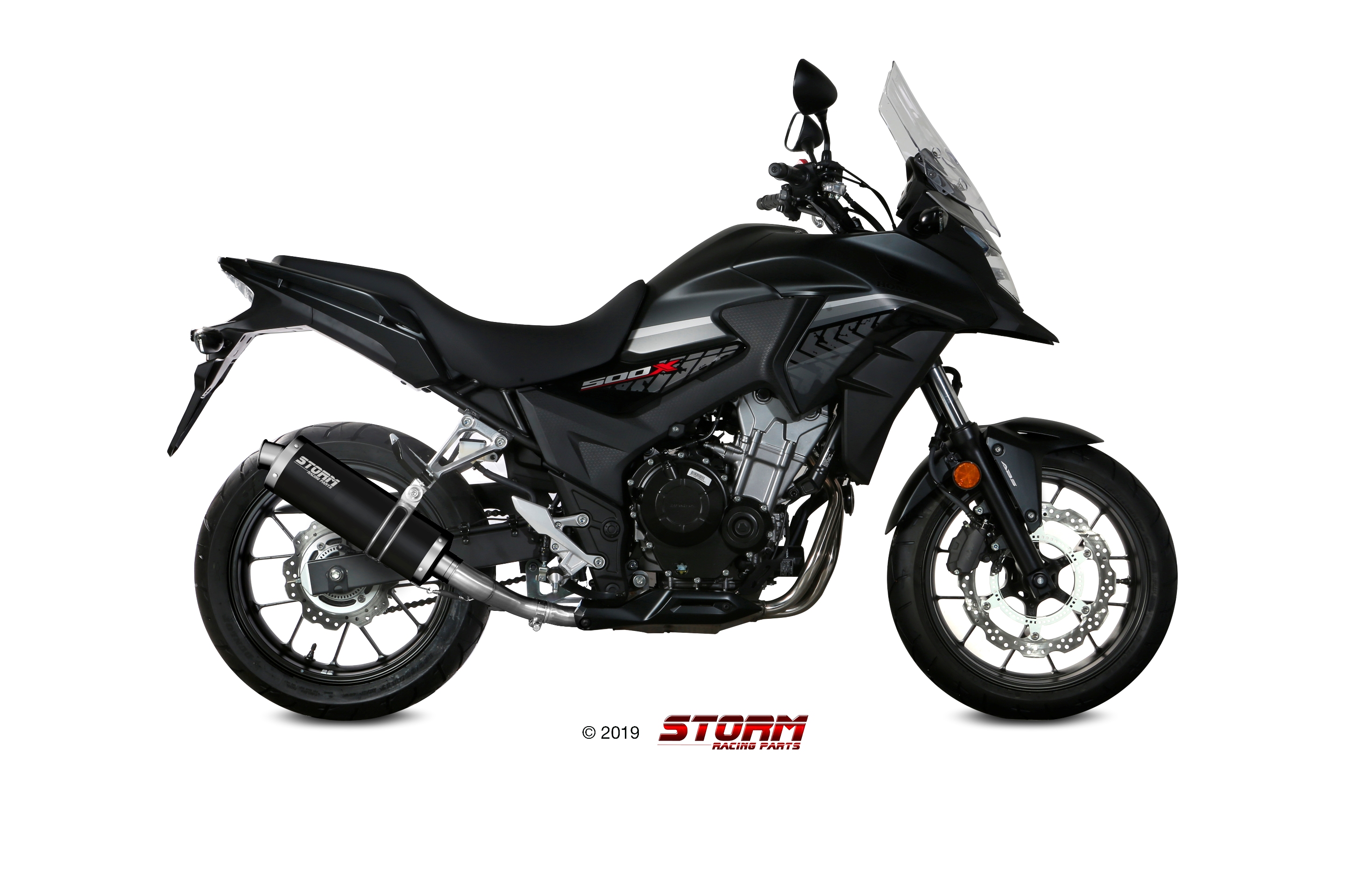 Scarico Honda CB 500 X Storm Oval Inox negro H.067.LX1B