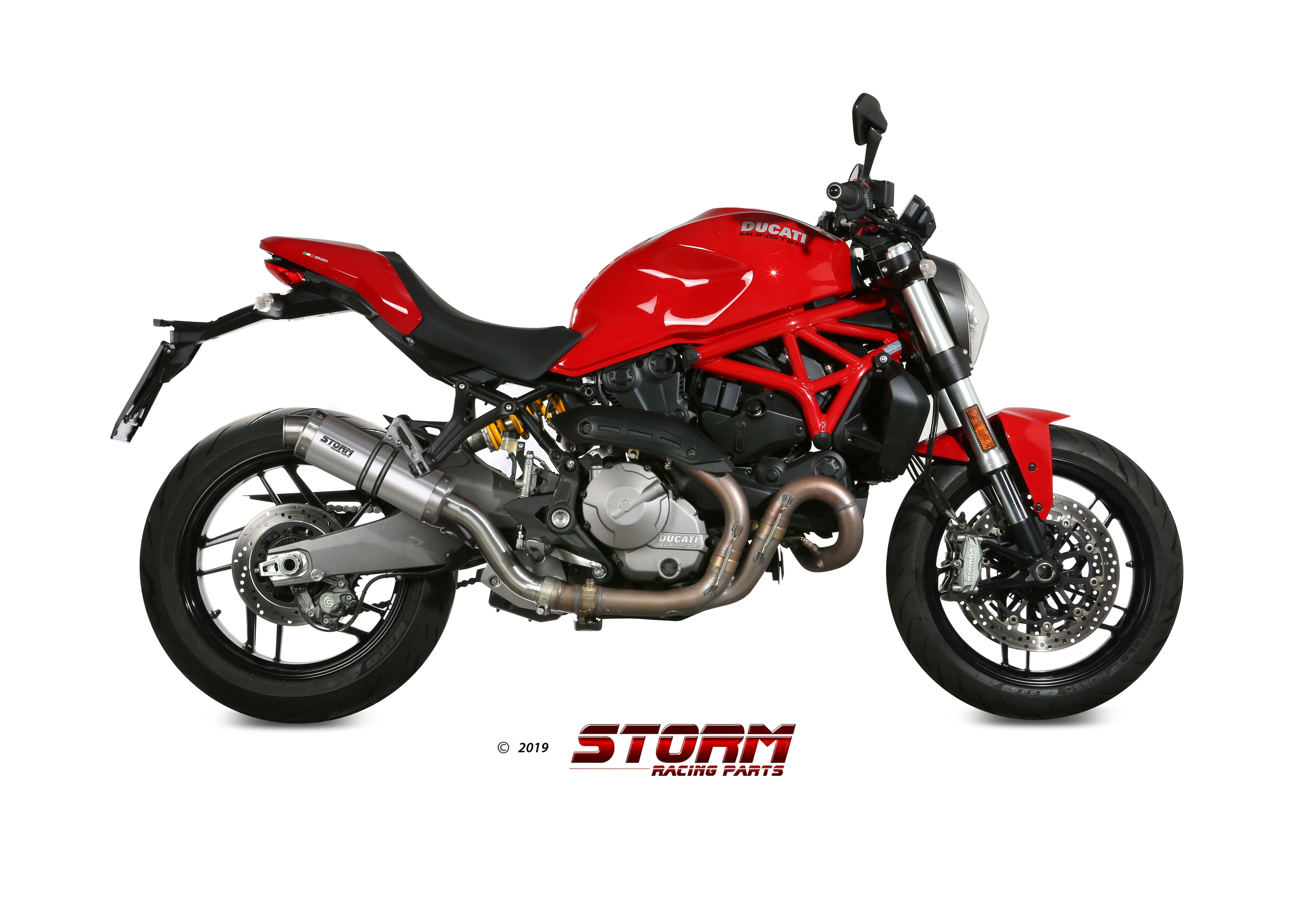 DUCATI MONSTER 821 Exhaust Storm Gp Stainless steel D.041.LXS
